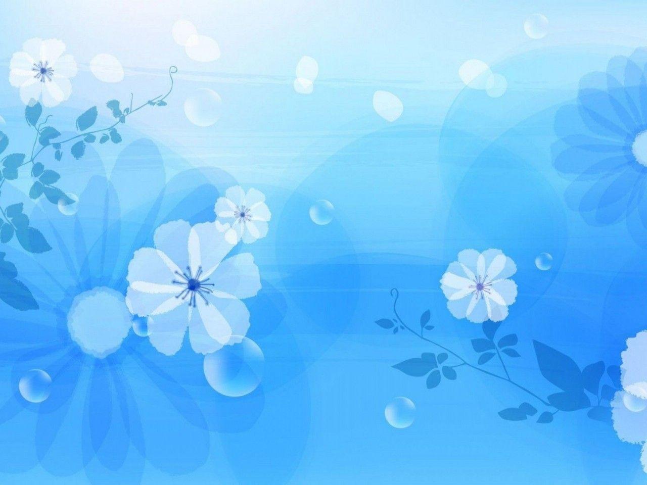 1280x960 Wallpaper Light Blue Floral Background