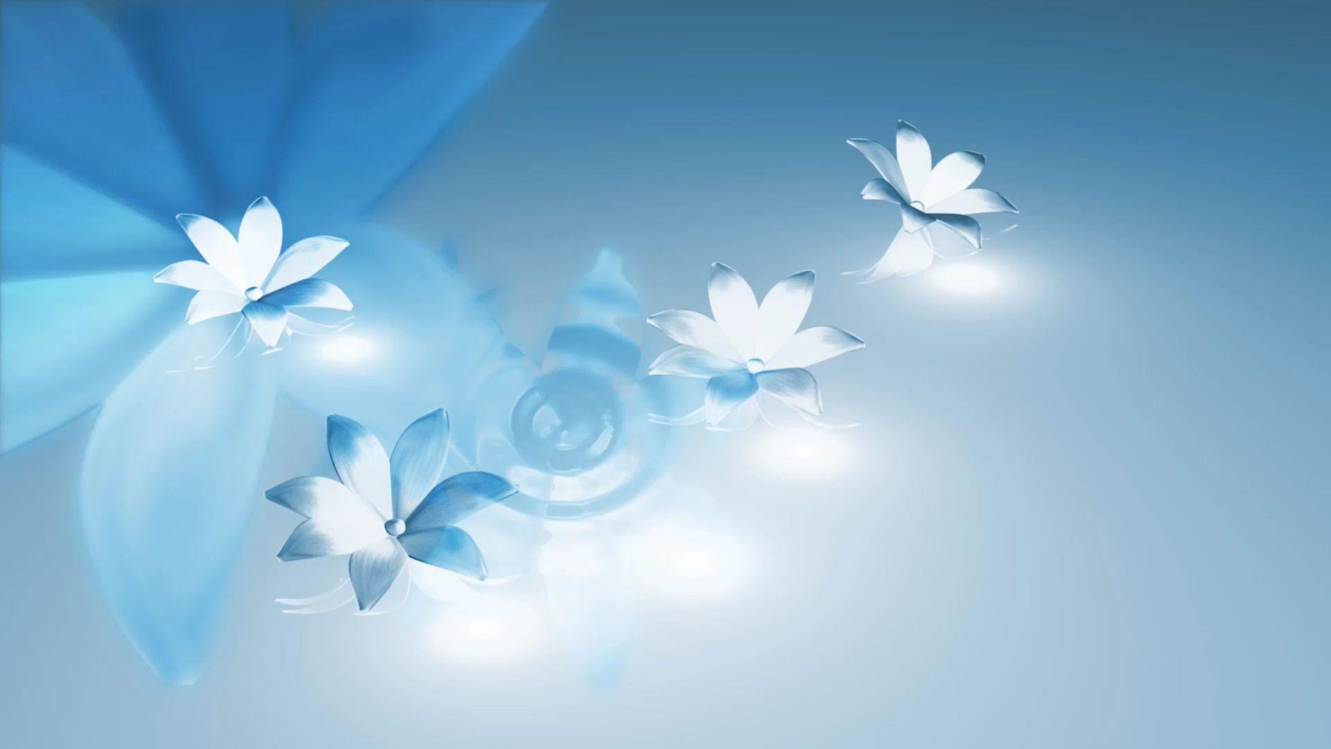 1920x1080 Blue Flower Free PPT Background for your PowerPoint Templates