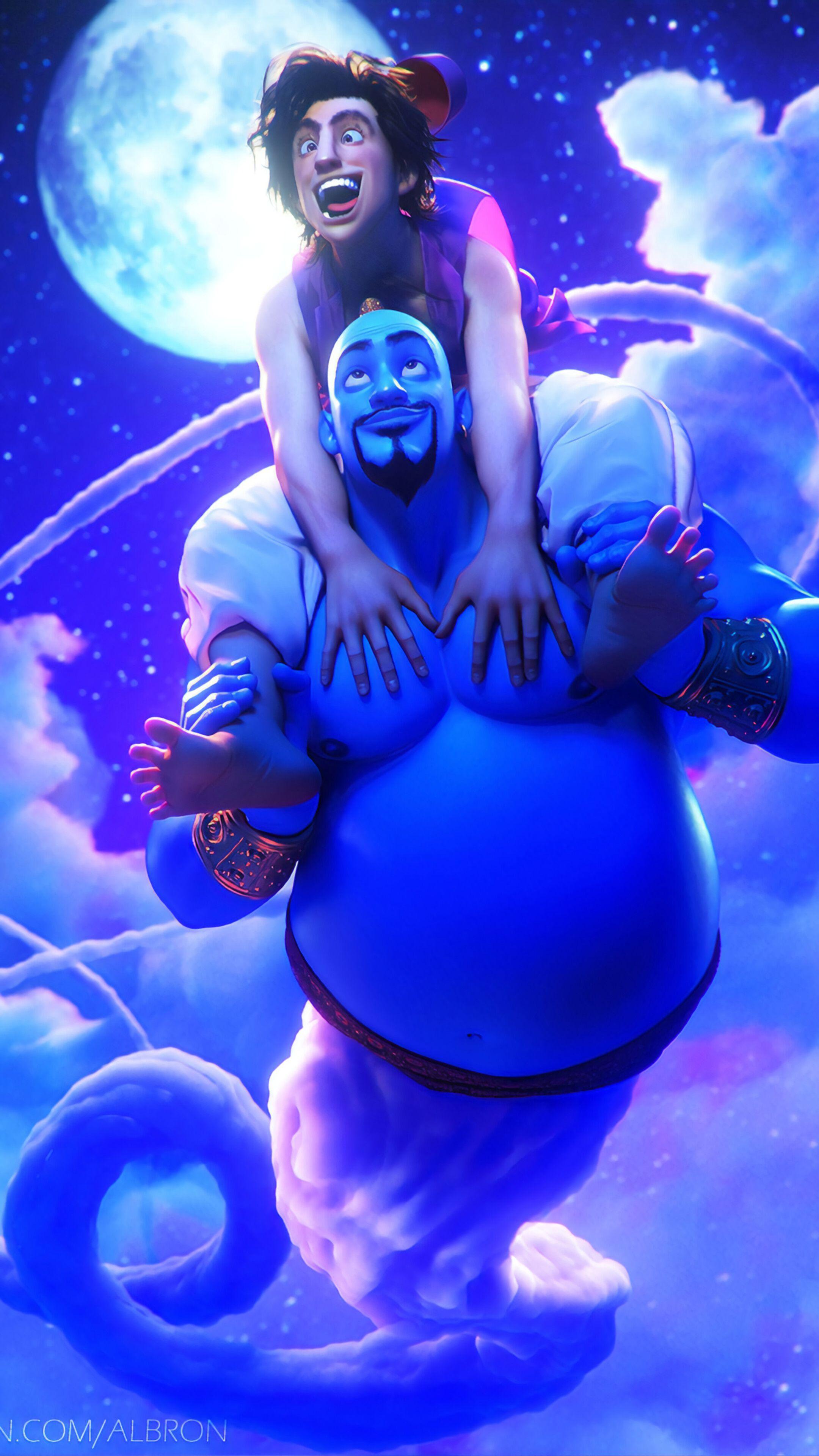 2160x3840 Aladdin, Genie, 4K wallpaper