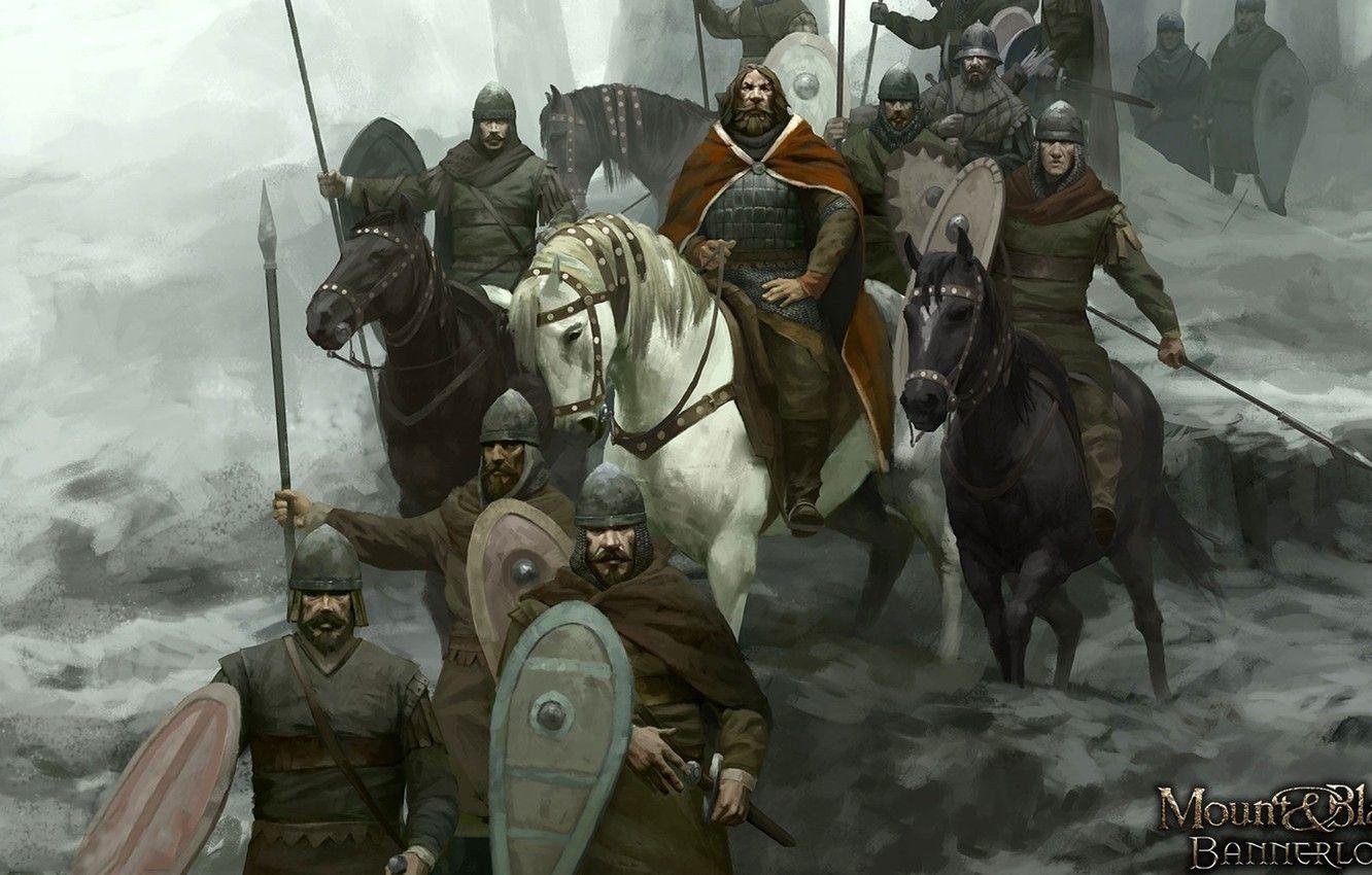 1332x850 Wallpaper sword, armor, weapon, man, army, ken, Mount & Blade, blade, horse, shield, warrior, king, pearls, spear, open world, Mount & Blade II image for desktop, section игры