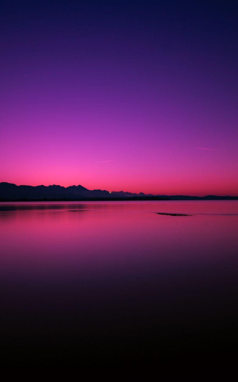 800x1280 Pink blue sky, sunset, lake, silhouette wallpaper. Landscape photography nature, Landscape photography, Landscape wallpaper