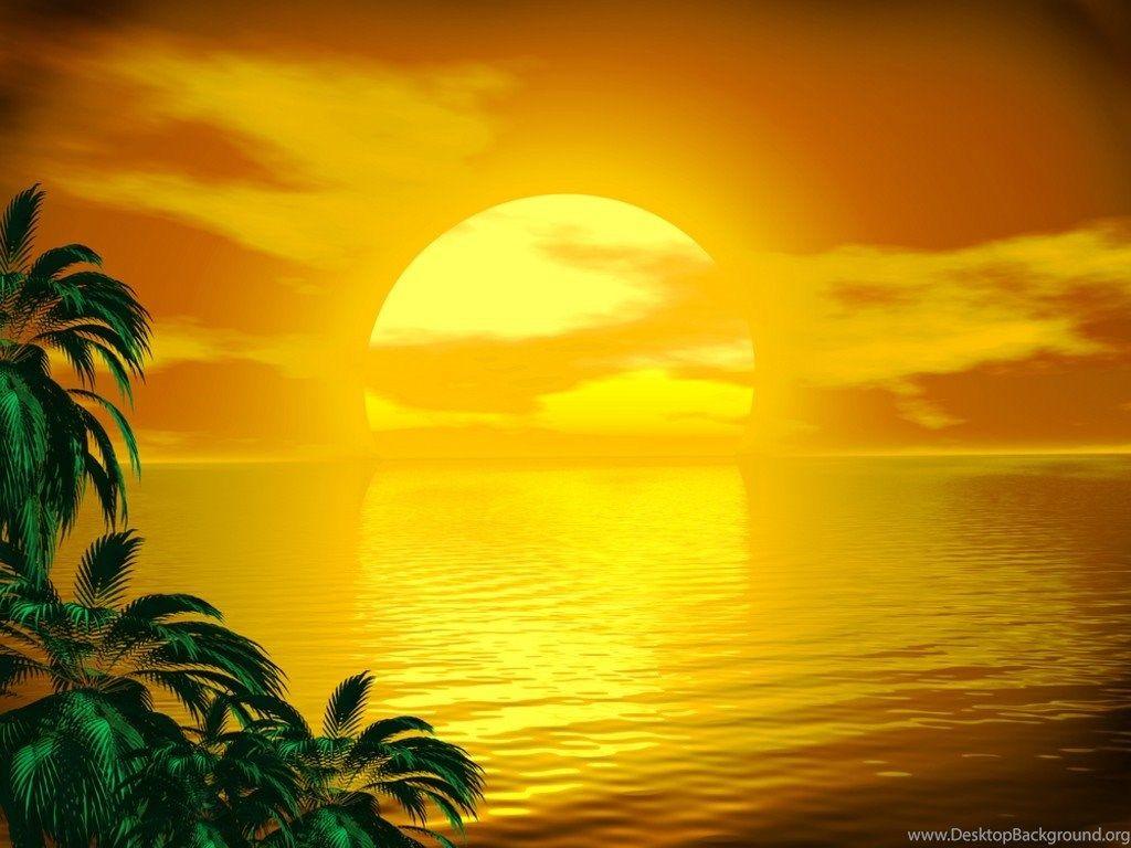 Golden Sunset HD Desktop Wallpaper : Widescreen : High Definition