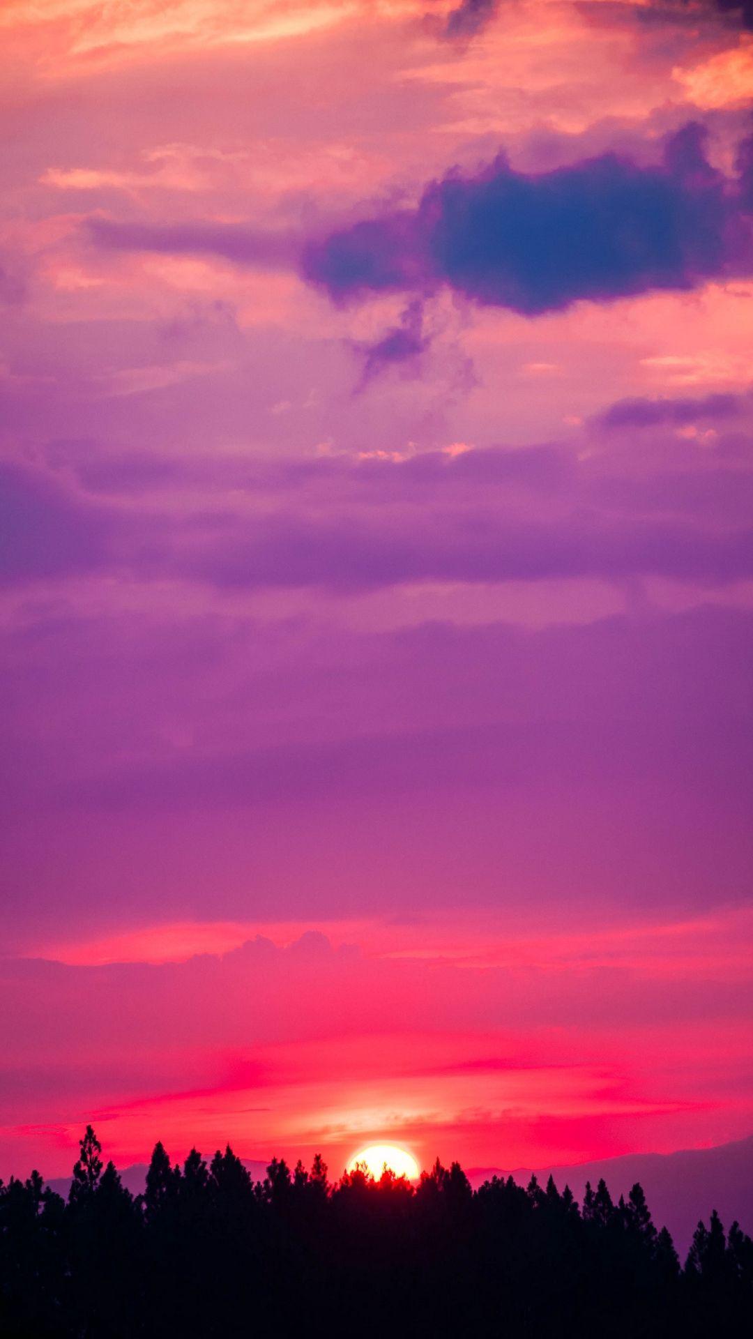 1080x1920 Pink Sunset Wallpaper Android Download Kecbio