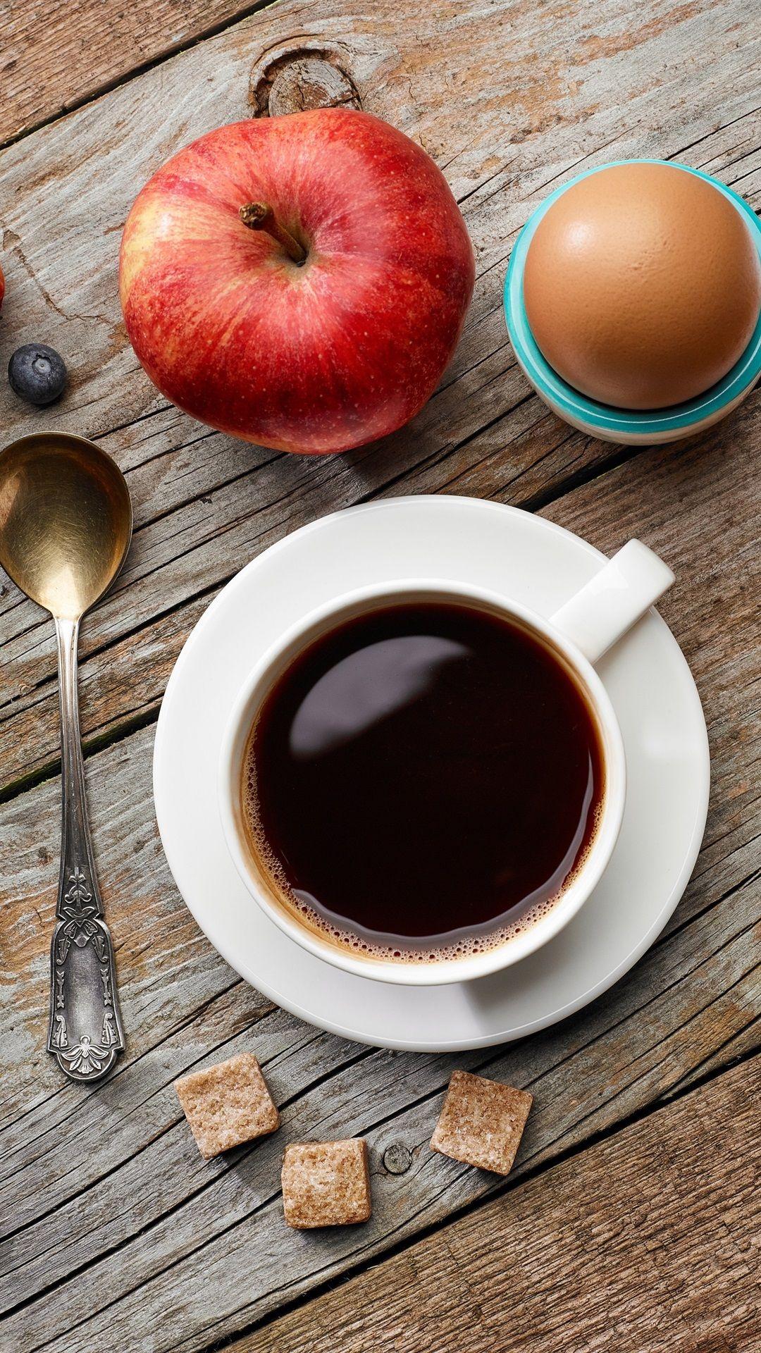 1080x1920 Wallpaper Breakfast, apples, coffee, croissant 3840x2160 UHD 4K Picture, Image
