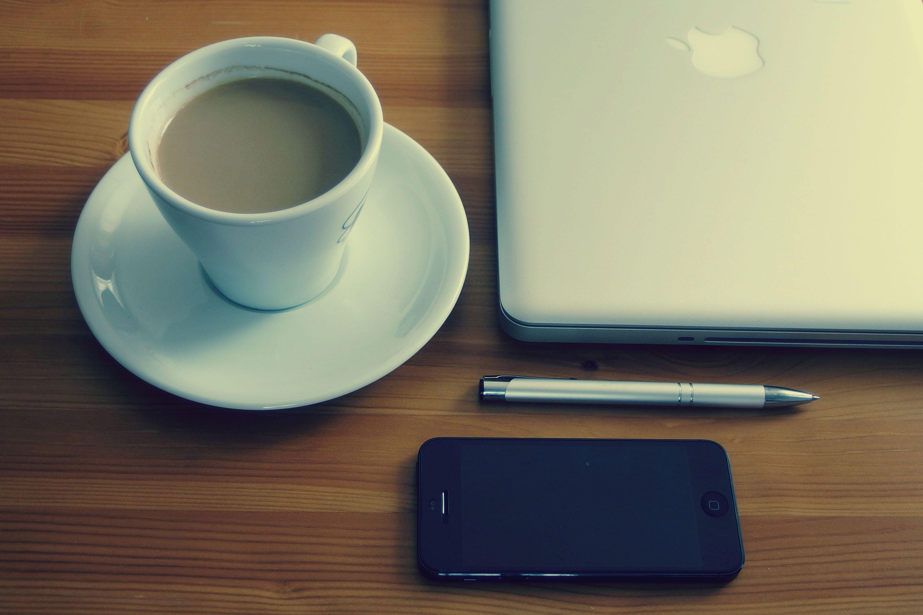 3000x2000 Coffee, iPhone and Laptop. Free