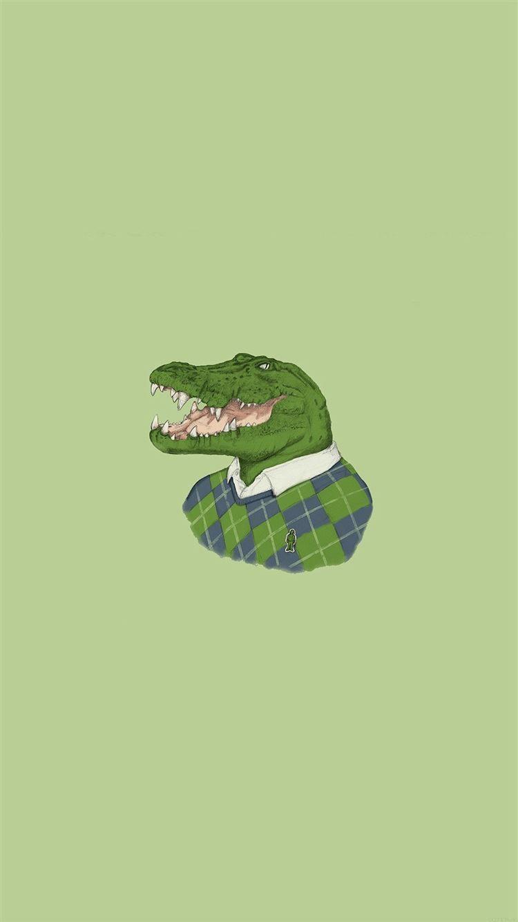 750x1334 Lacoste Human Animal Minimal Art Illust Green iPhone 8 Wallpaper Free Download