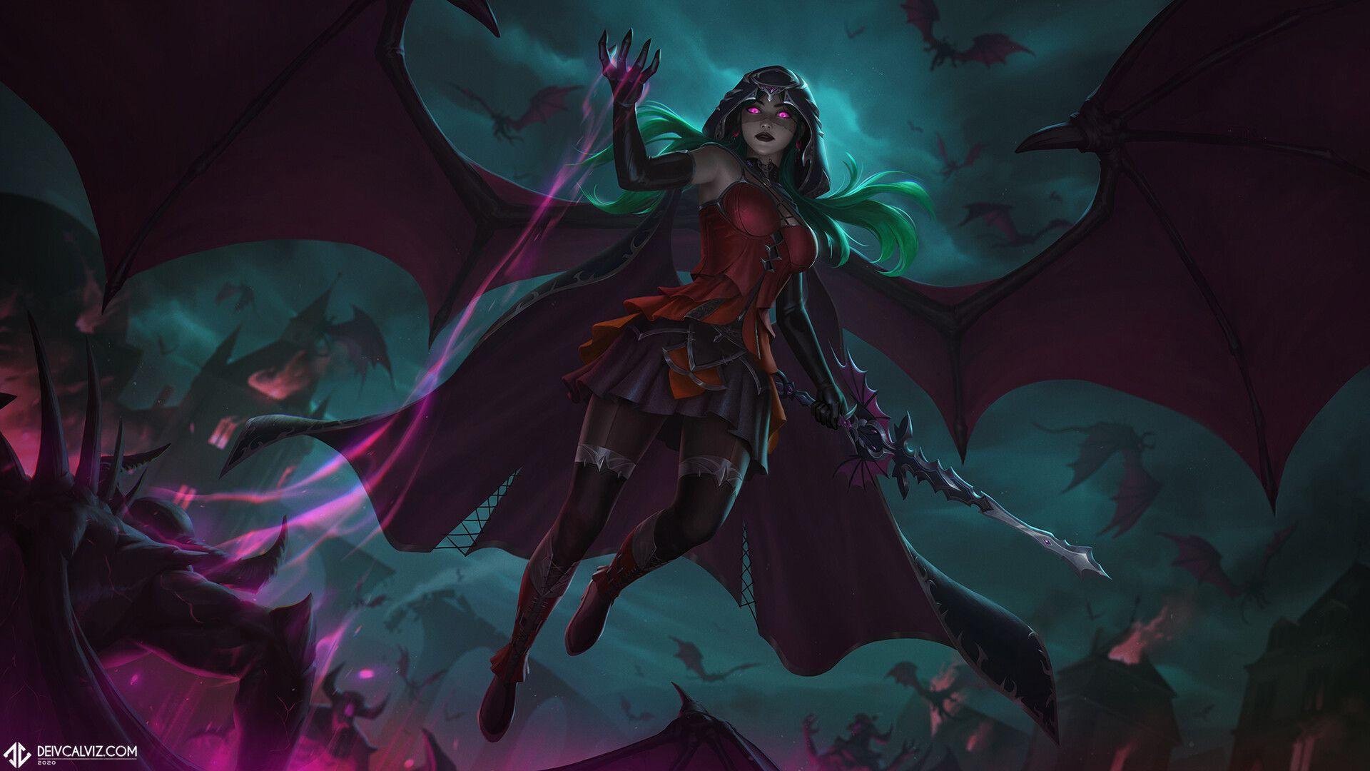 1920x1080 Dark Artwork Wings Fantasy Art Fantasy Girl Vampires Wallpaper:1920x1080