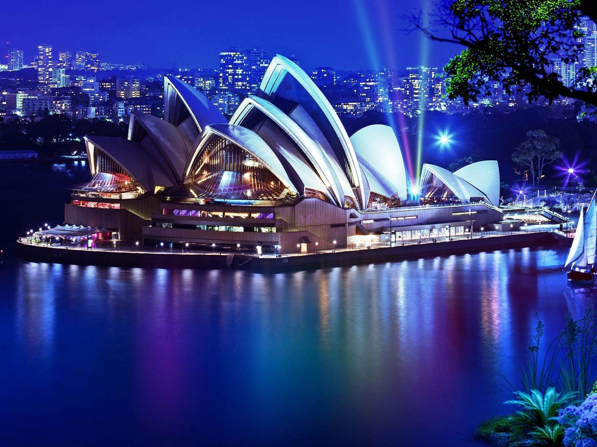 1920x1440 Sydney Opera House At Night, Australia hình nền