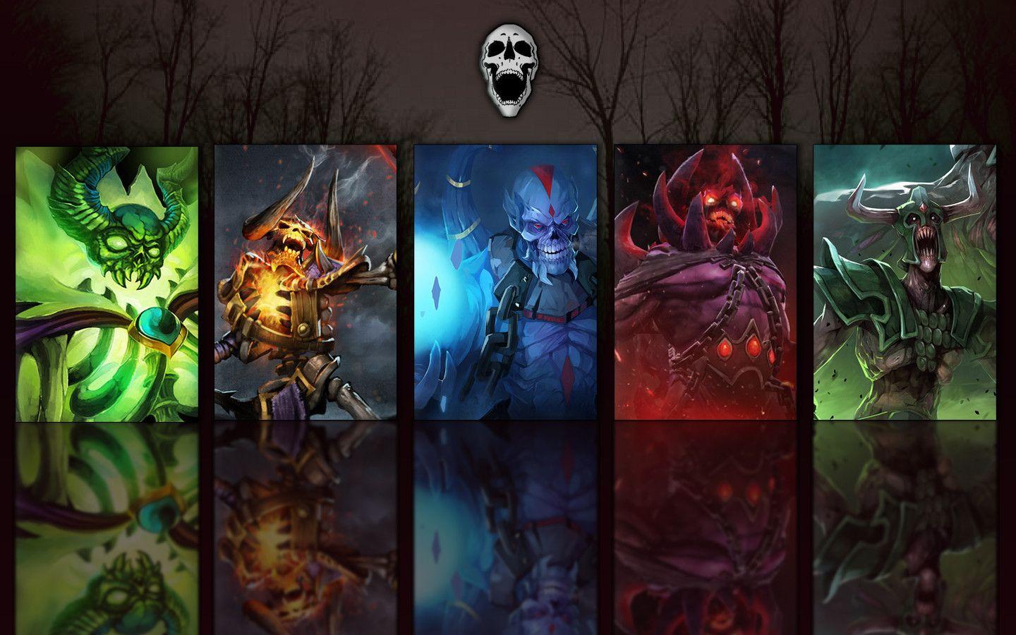 1440x900 Spooky Scary Skeletons Wallpaper