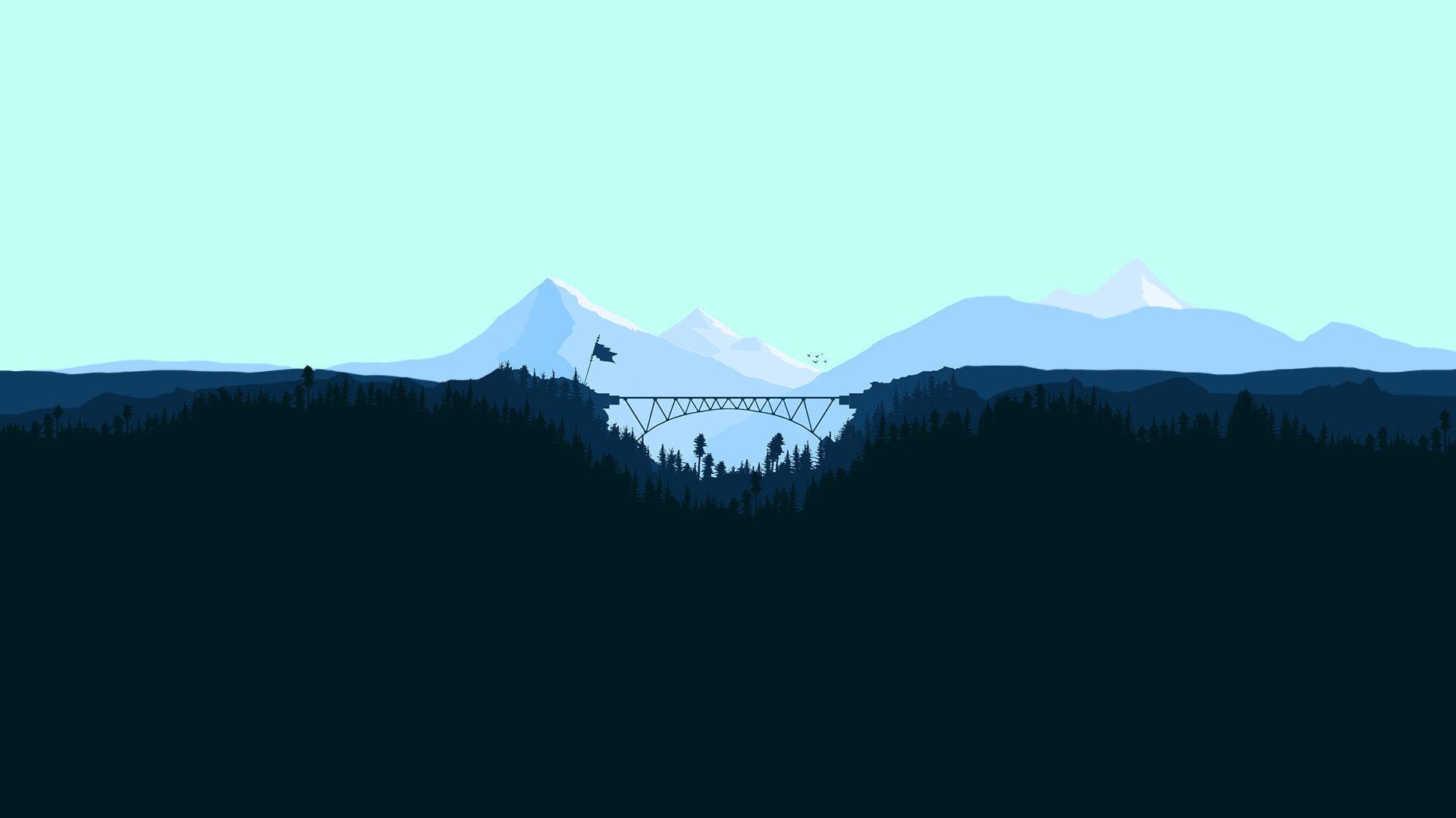 1920x1080 Minimalist Vector Art Landscape .itl.cat