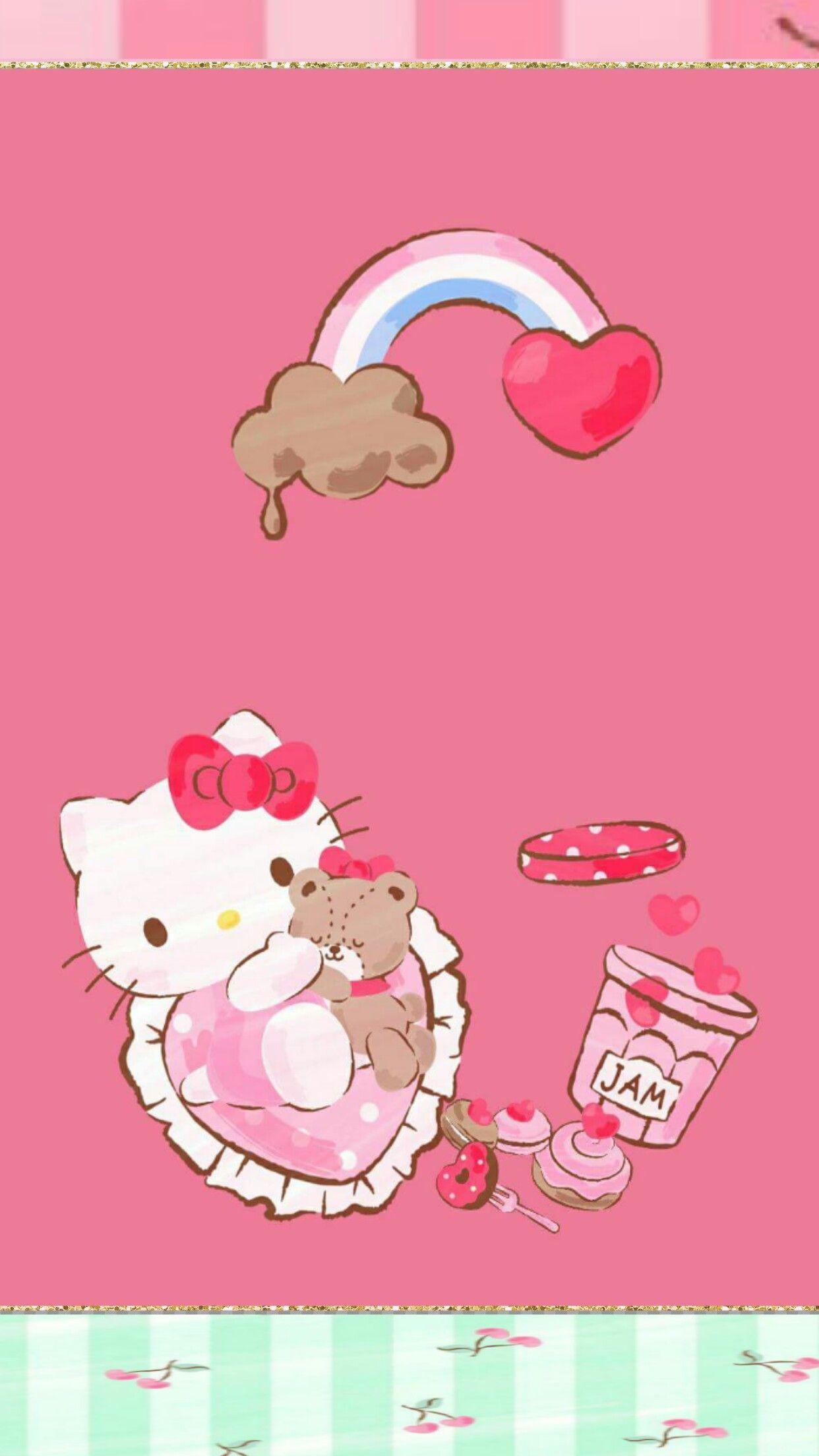 1242x2208 iPhone Wall: Valentine's Day tjn. Hello kitty wallpaper, Hello kitty picture, Hello kitty wallpaper free