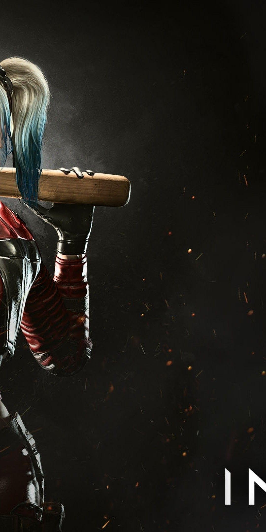 1080x2160 Injustice Harley Quinn, Smiling Quinn Injustice 2