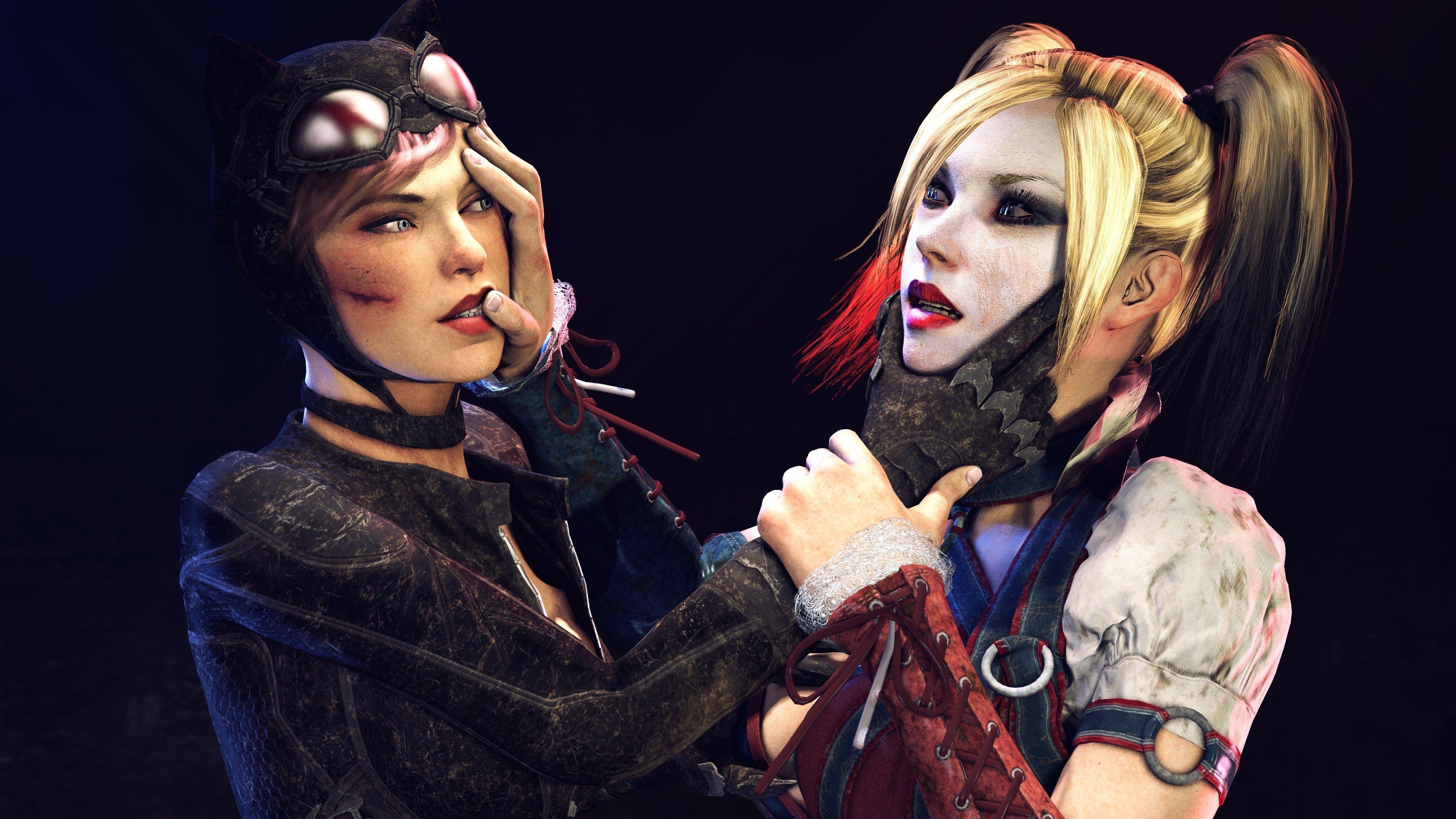 3840x2160 Arkham Knight, Harley Quinn, Catwoman Wallpaper HD