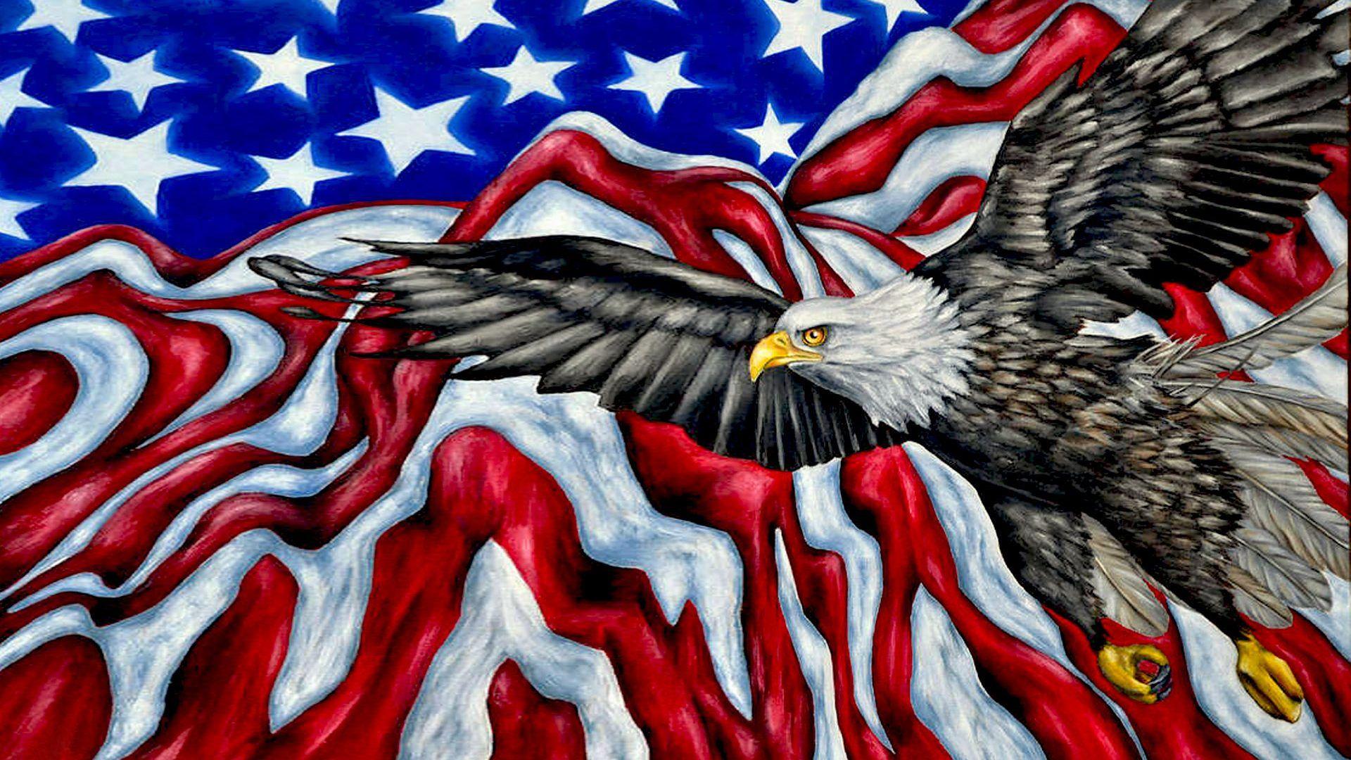1920x1080 Usa Flag With Eagle