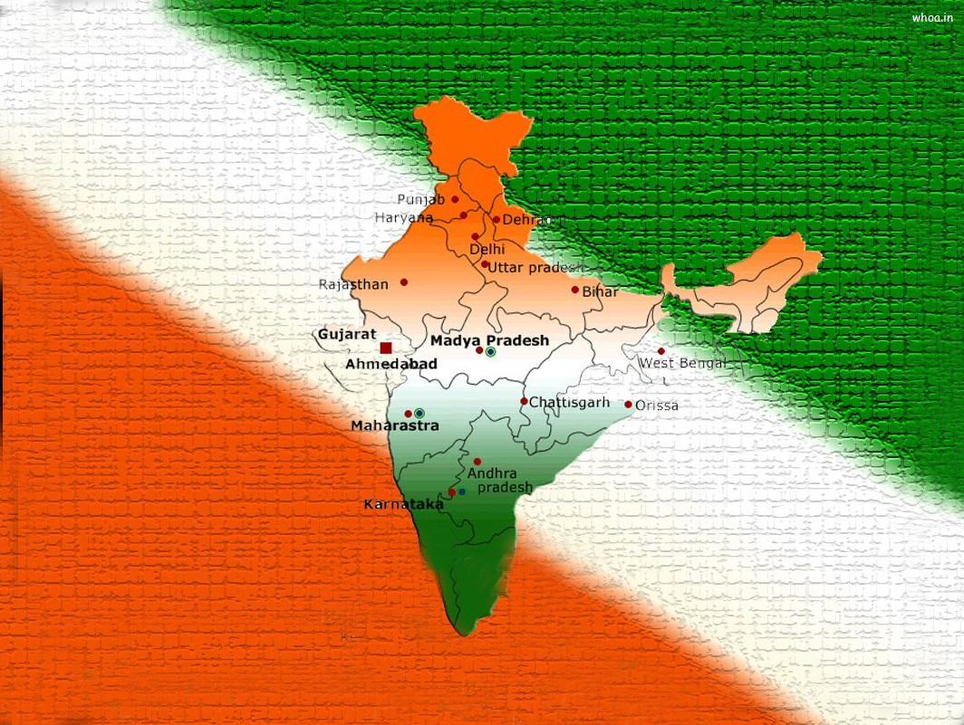 1064x801 Indian Flag In India Map Wallpaper