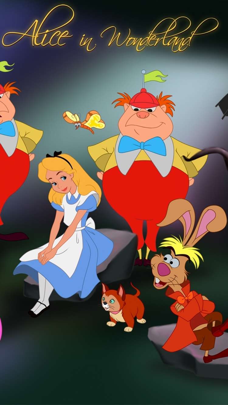 750x1334 iPhone Alice In Wonderland Cartoon Wallpaper