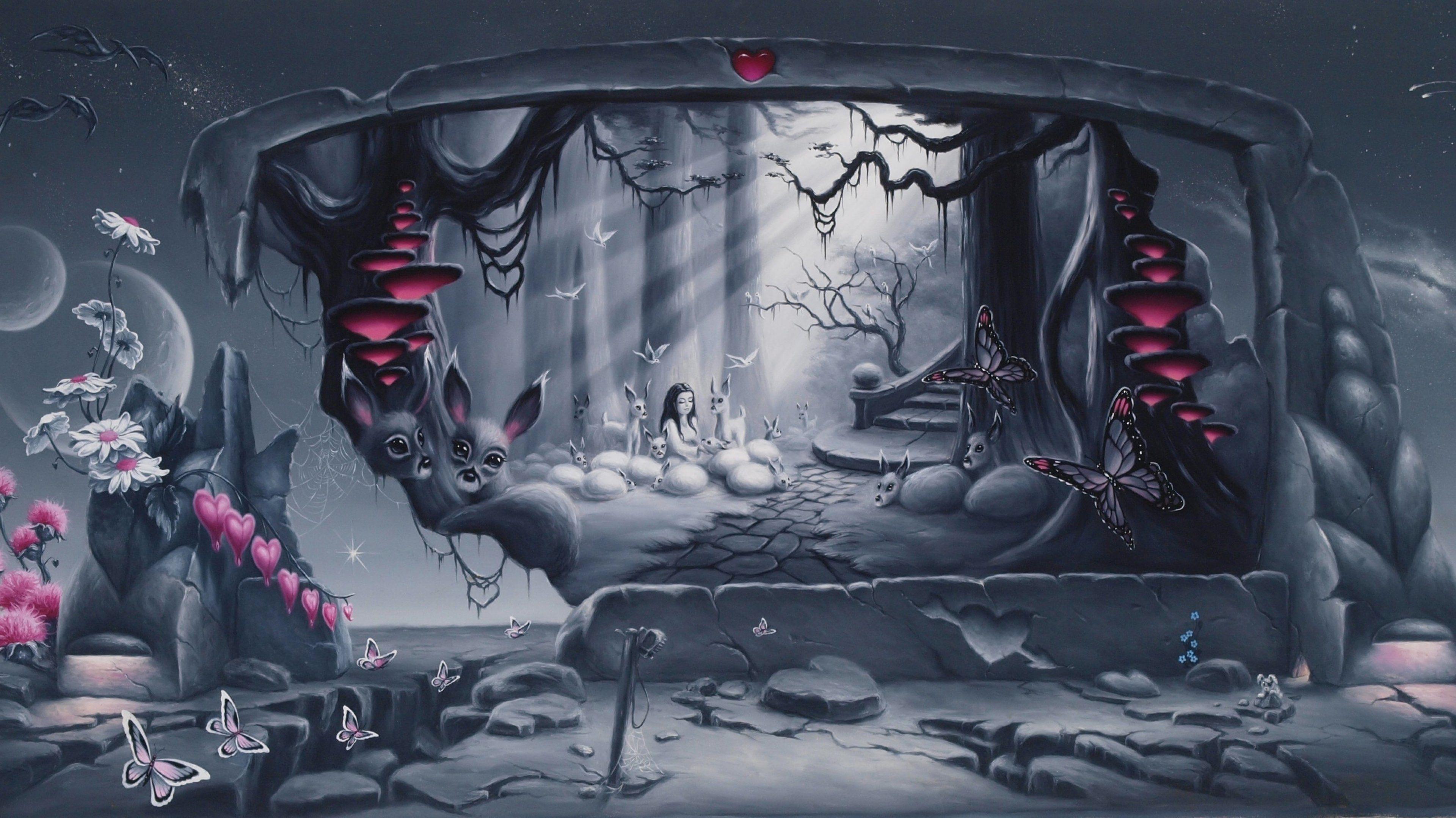 3840x2160 Alice In Wonderland Dark