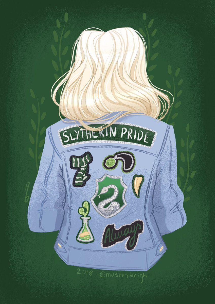 848x1199 sassafrassleigh on Twitter. Harry potter drawings, Harry potter fan art, Slytherin pride