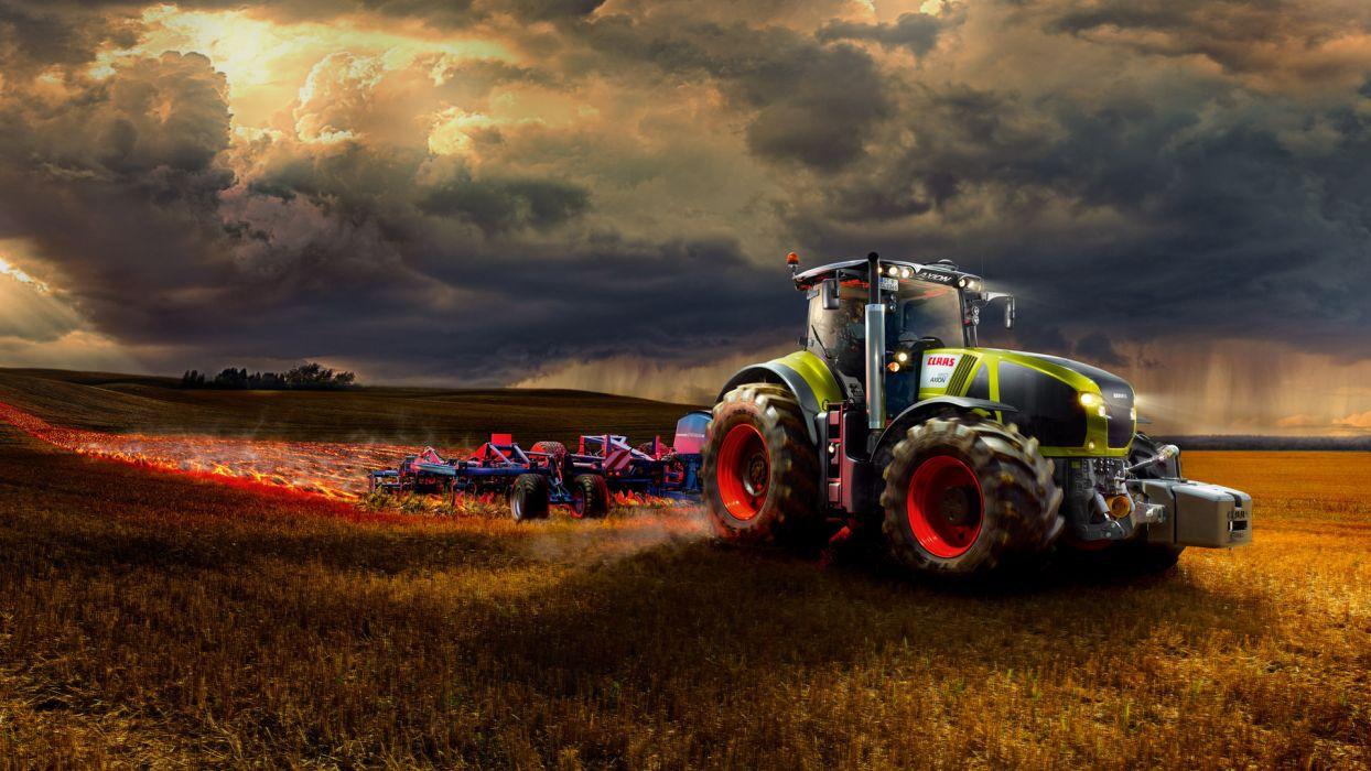 1244x700 Claas Axion 900 tractor farm landscape wallpaperx1080