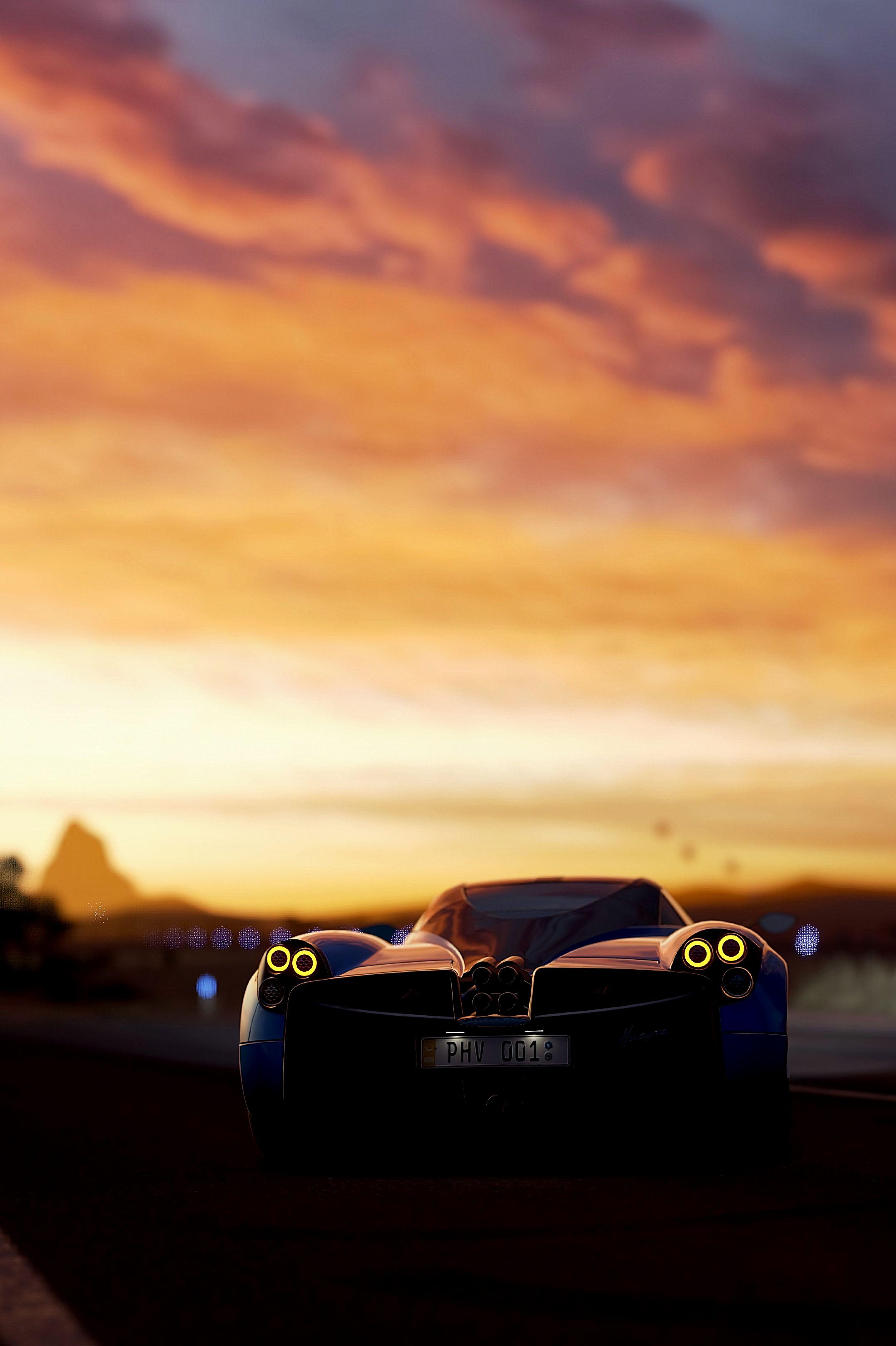 2700x4055 Wallpaper sky, morning, car, Pagani, landscape. Pagani, Car wallpaper, Black porsche
