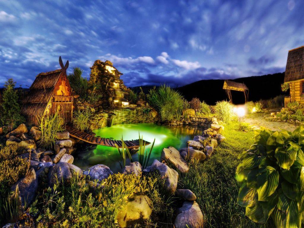1024x768 gnomb gardens. Fantasy Garden Wallpaper Picture. outdoors