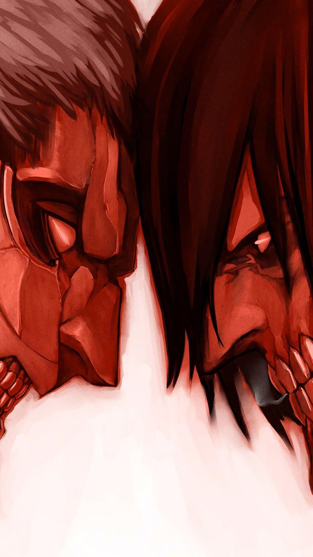 1080x1920 Armored Titan vs. Attack Titan HD wallpaper, Background