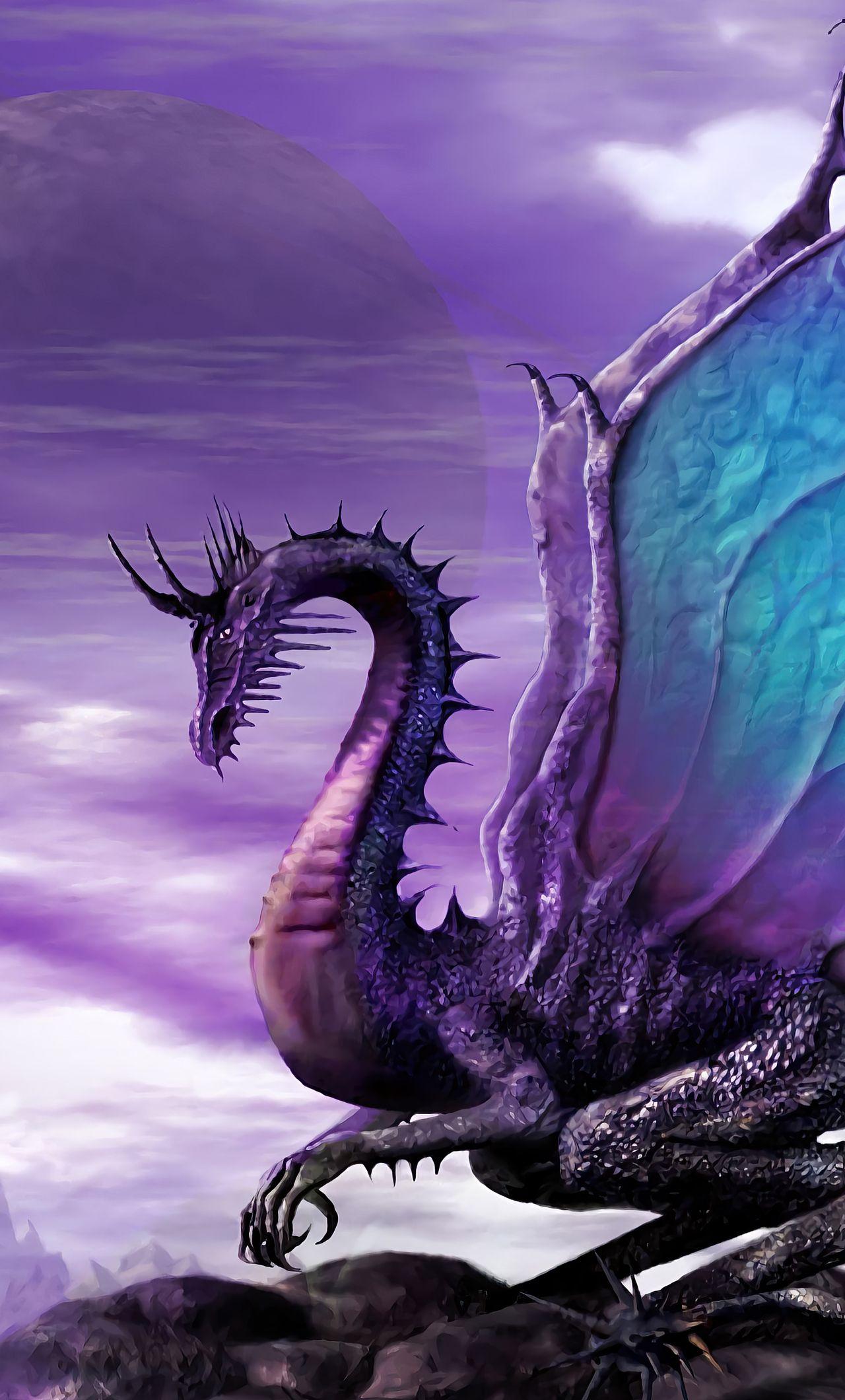 1280x2120 Purple Dragon iPhone HD 4k Wallpaper, Image, Background, Photo and Picture