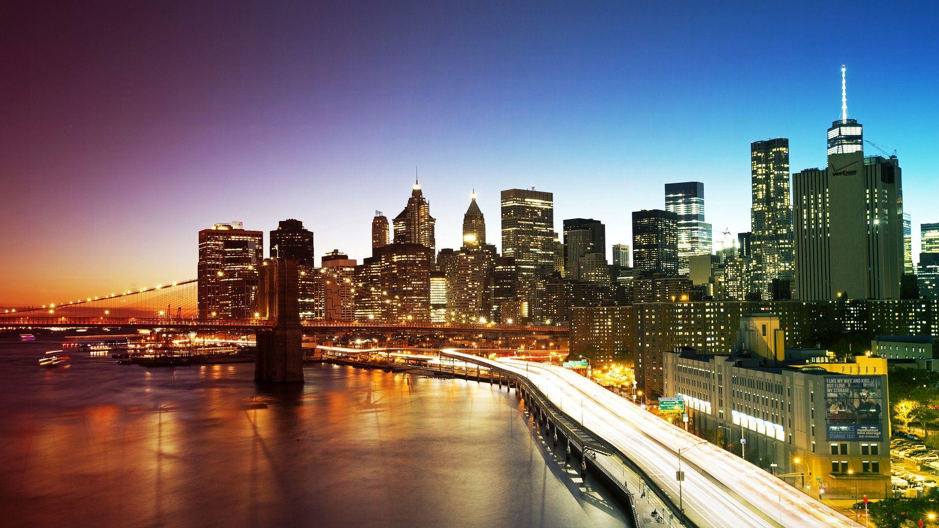 1920x1080 Night New York Wallpaper