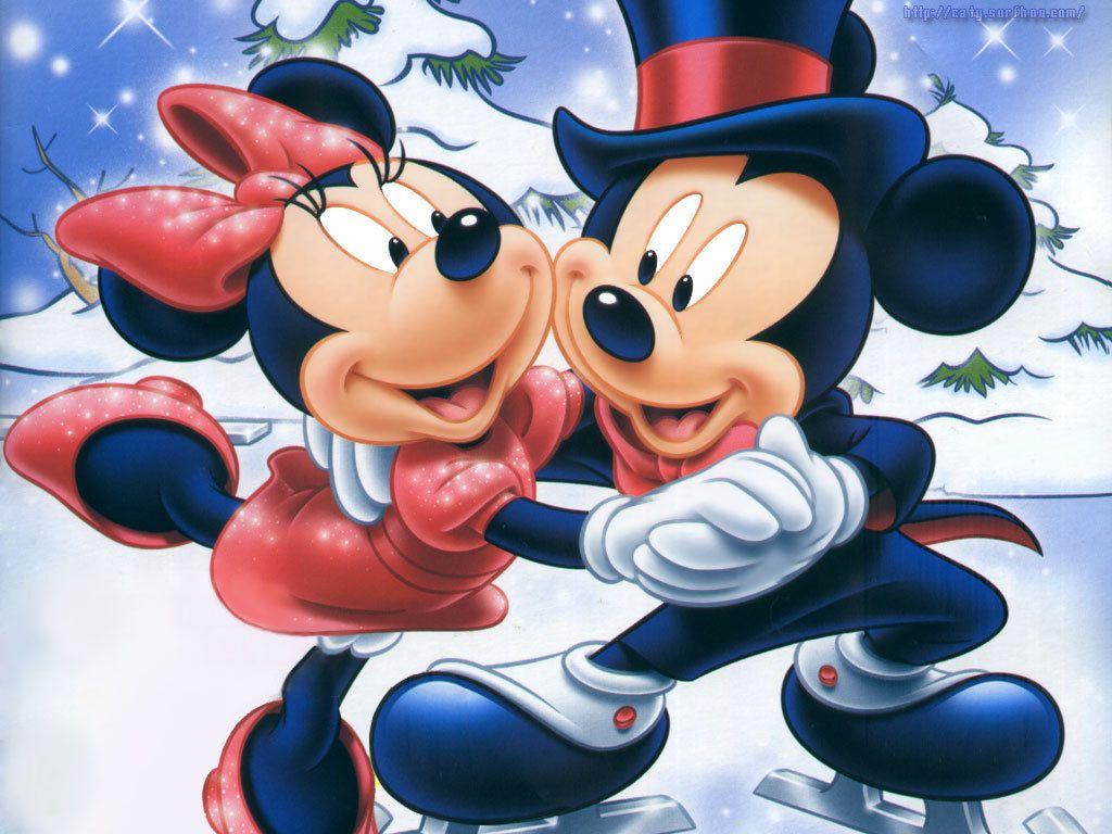 1024x768 Mickey Mouse Christmas And Minnie Mouse