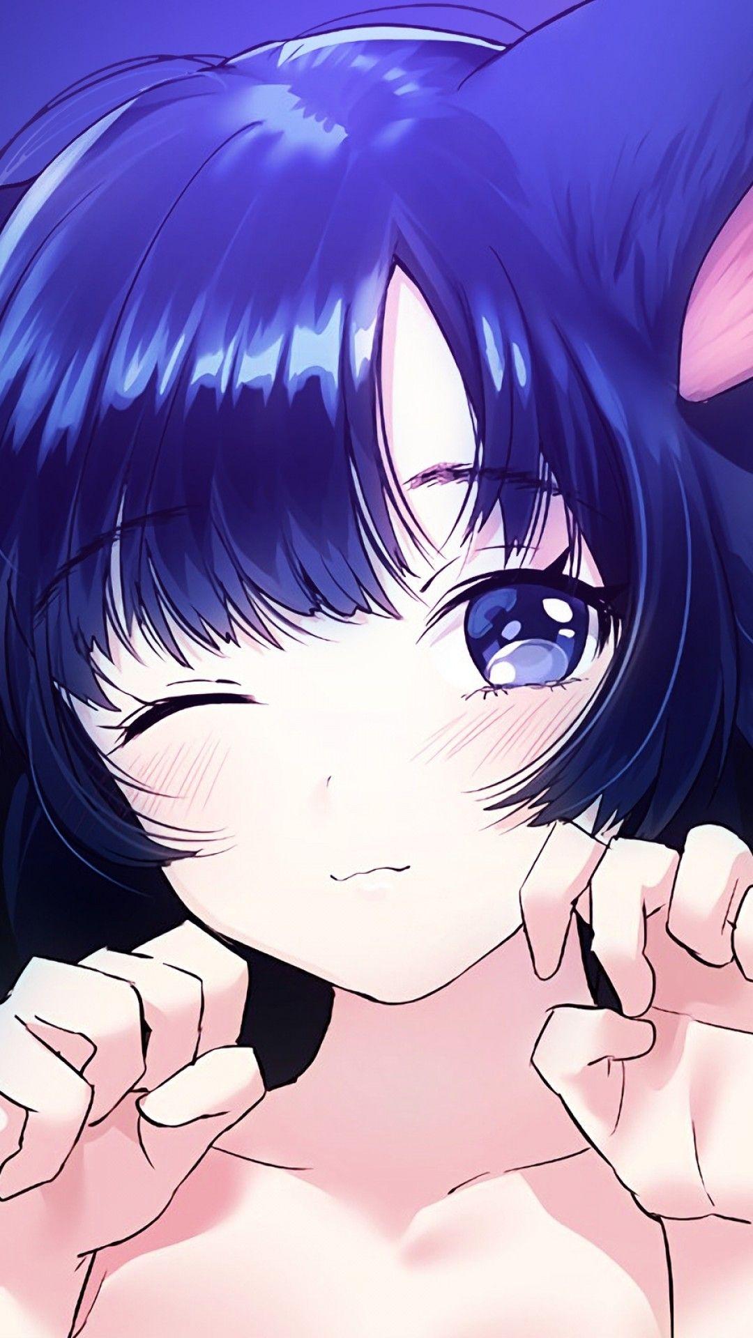 anime neko girl with black hair nude images