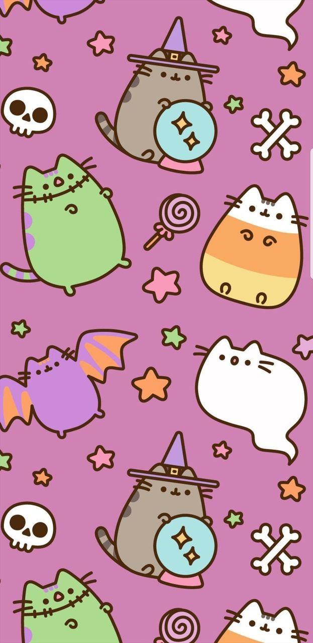623x1280 wallpaper, pusheen, kawaii and cute