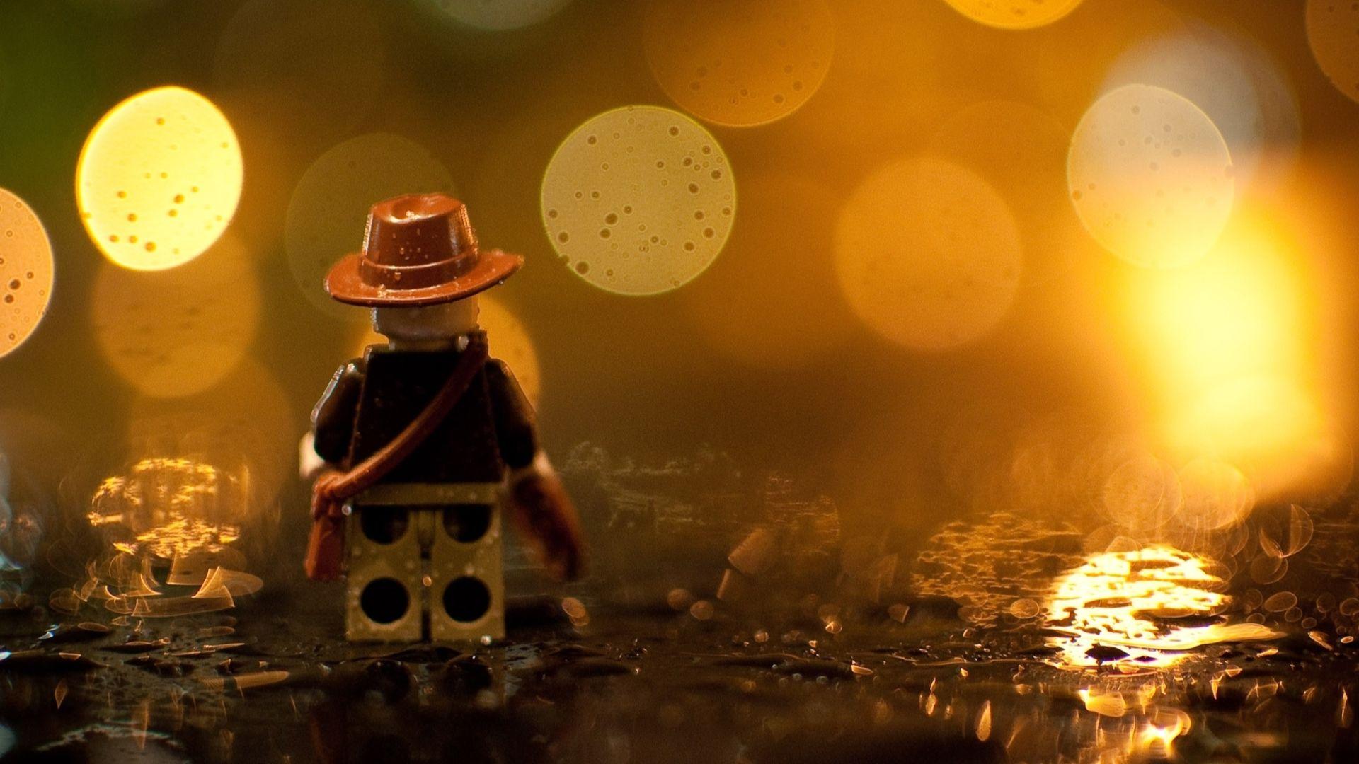 1920x1080 Indiana Jones Lego In The Rain MacBook Air Wallpaper Download