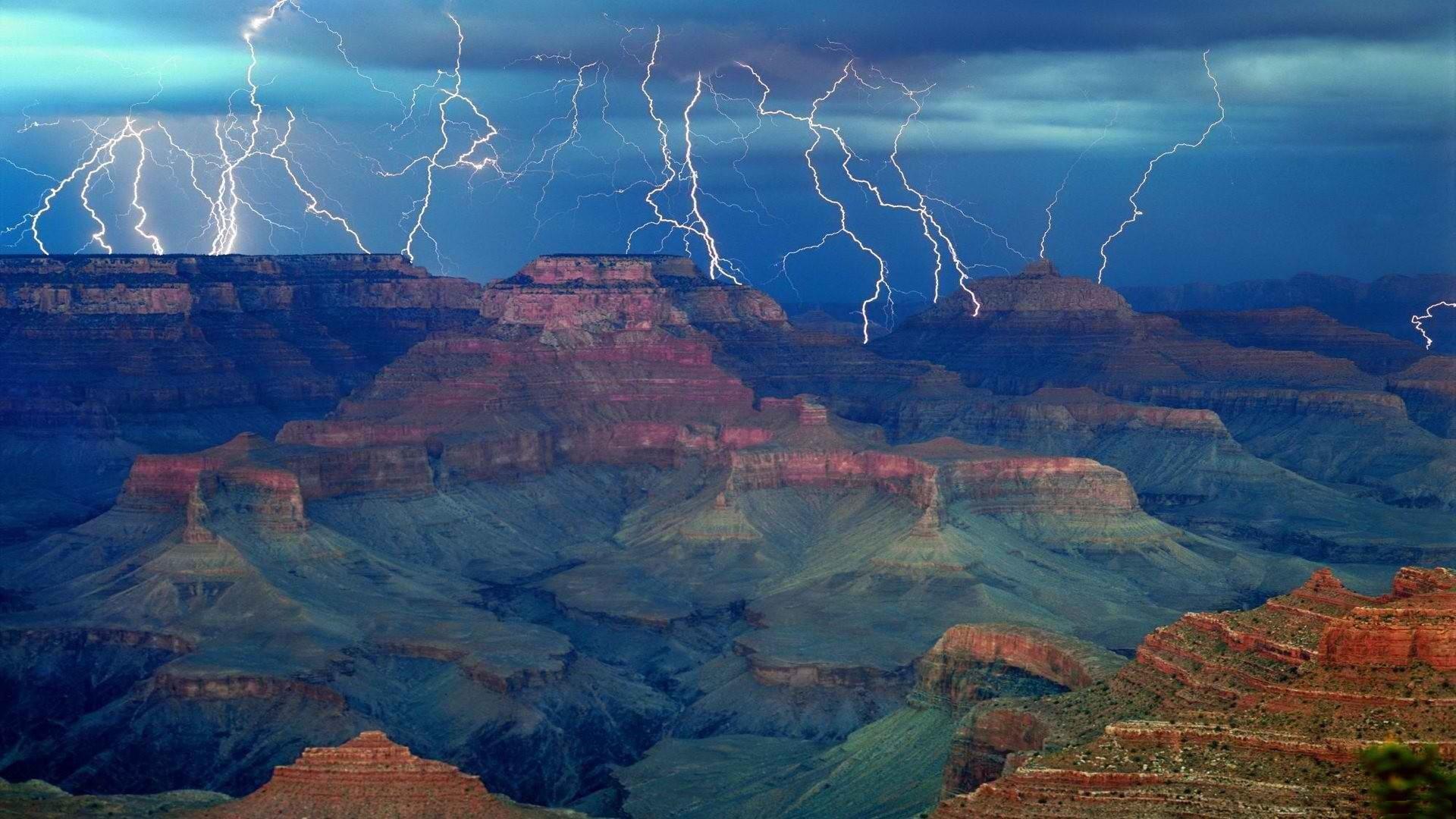 1920x1080 Lightning Over The Grand Canyon Wallpaper. Wallpaper Studio 10