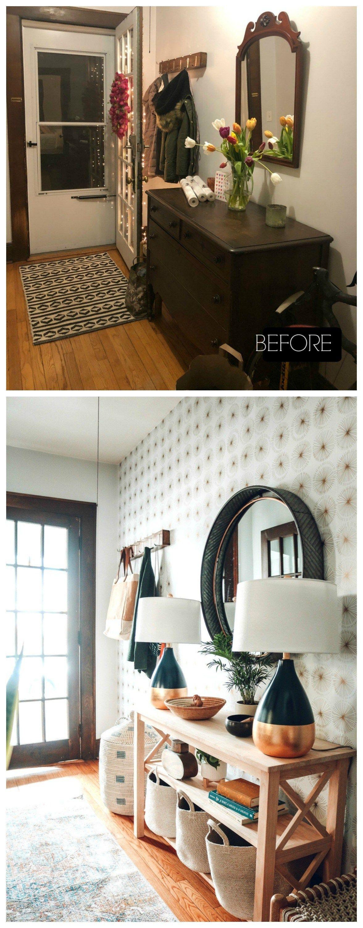 1176x3000 Entry Makeover with Removable Wallpaper and No Closet With Grace