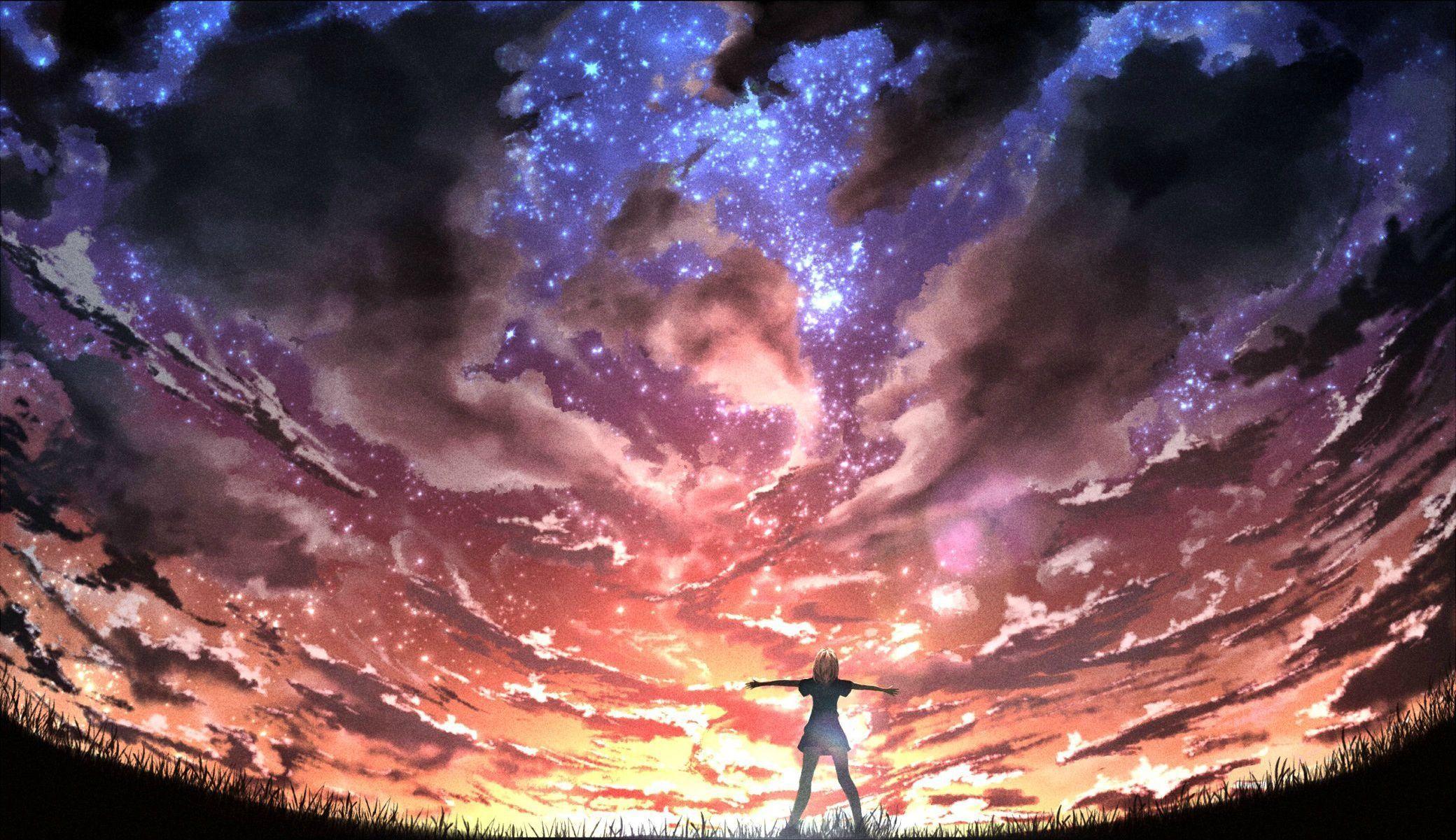 Anime Scenery Bubbles Sky 4K Wallpaper #57