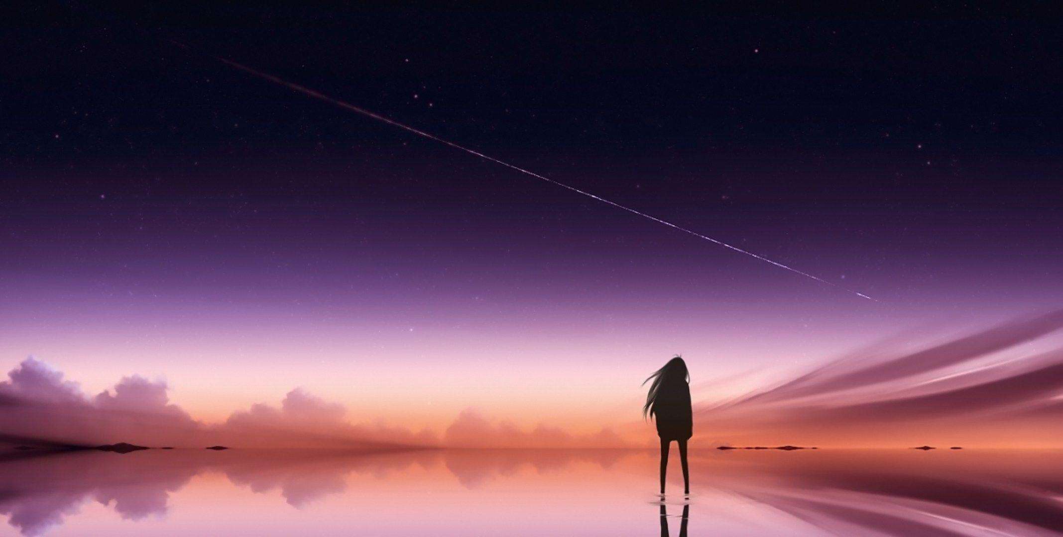 2135x1080 Anime Scenery Desktop Wallpaper 4k Anime Alone Wallpaper Anime 4k Night Sky HD Wallpaper Anime La. Anime scenery, Anime wallpaper, Anime background wallpaper