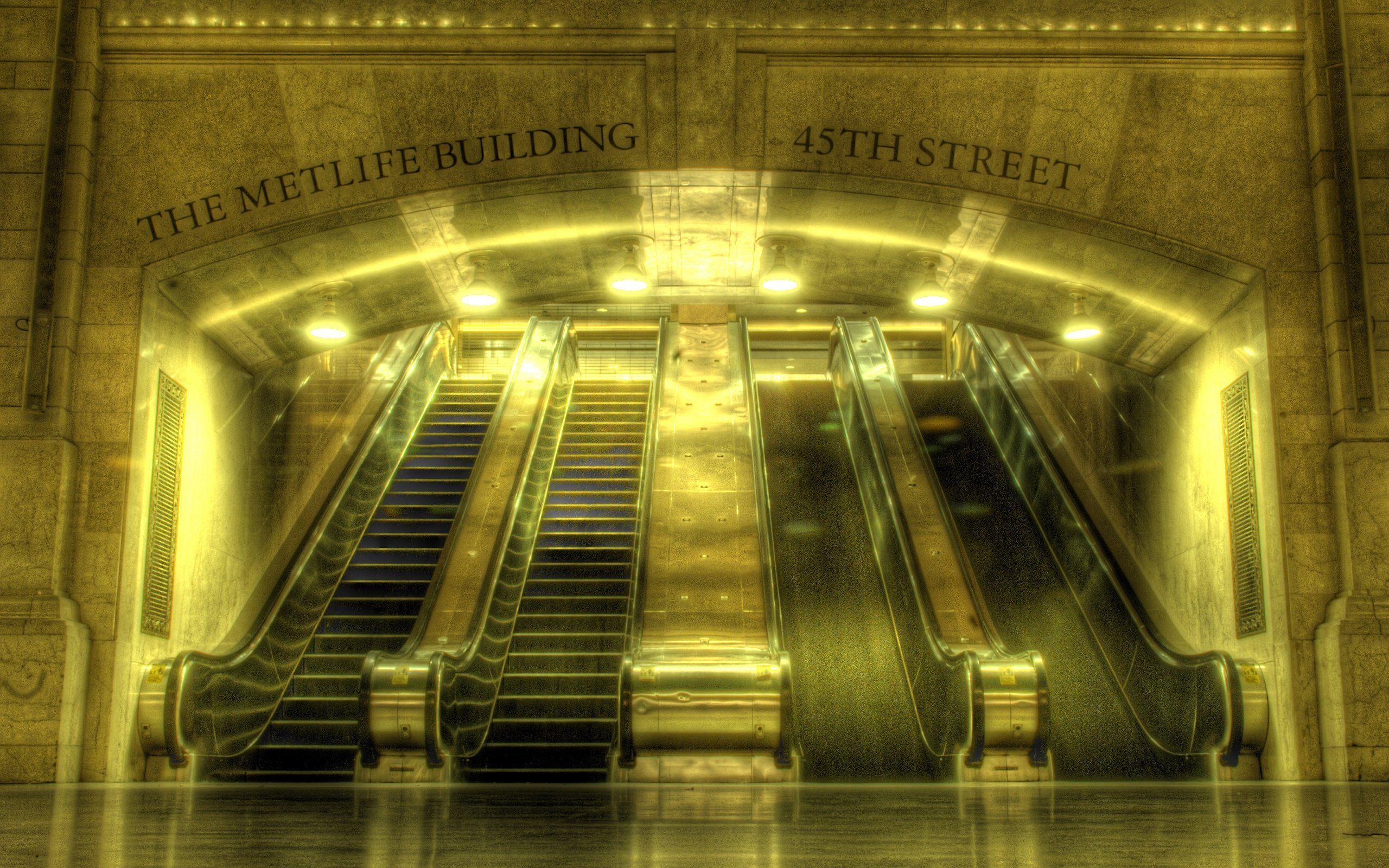 2560x1600 subway, Escalator, Train station, New York City Wallpaper HD / Desktop and Mobile Background