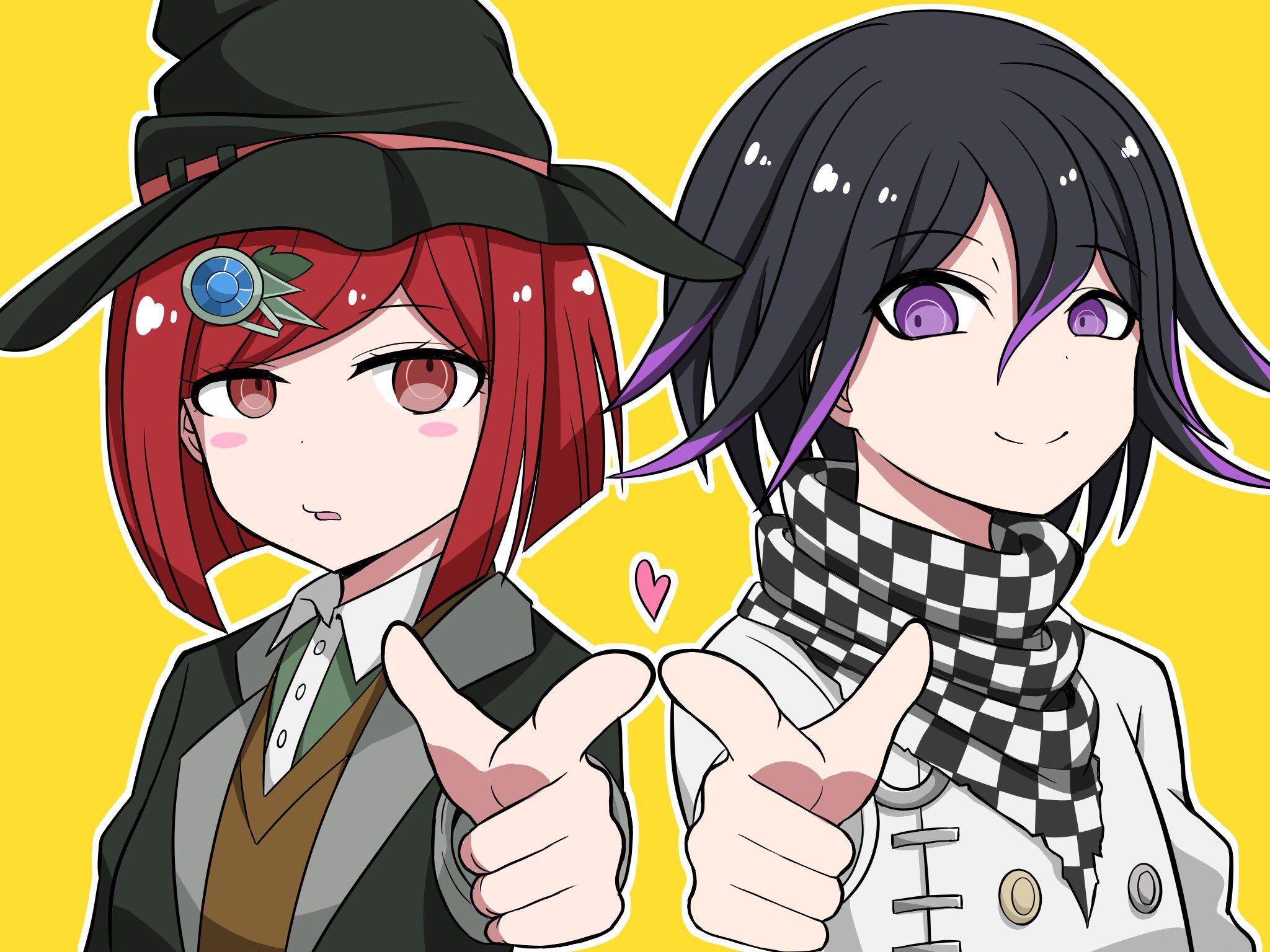 2048x1536 ouma kokichi and yumeno himiko (danganronpa and 1 more) drawn