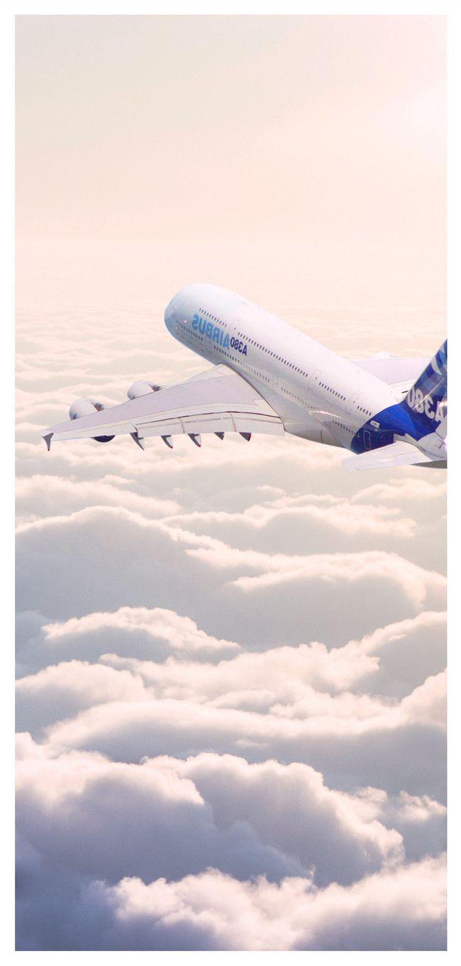 650x1361 Aircraft Mobile Phone Wallpaper On Cloud Background Image Free Download 400640342