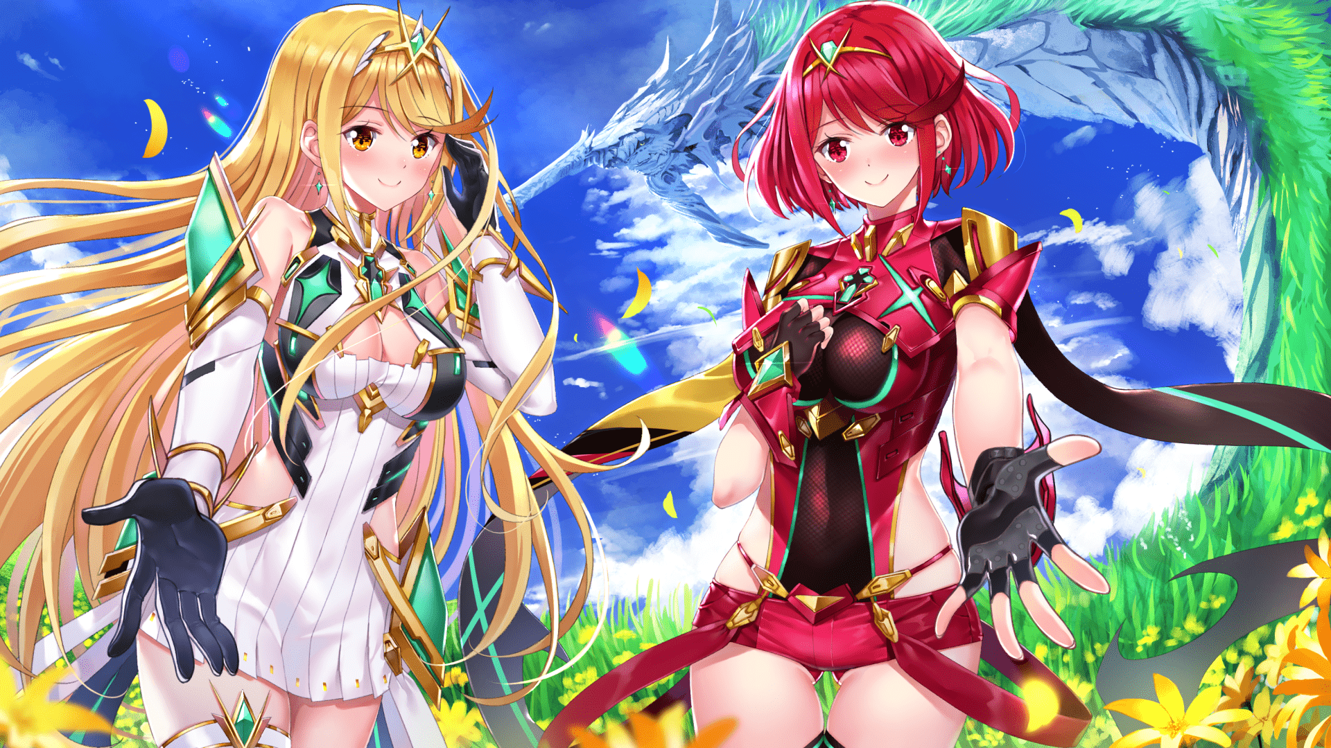 Custom Wallpaper with the Official Pyra amp Mythra Renders from Super  Smash Bros Ultimate full resolution in the source  Scrolller