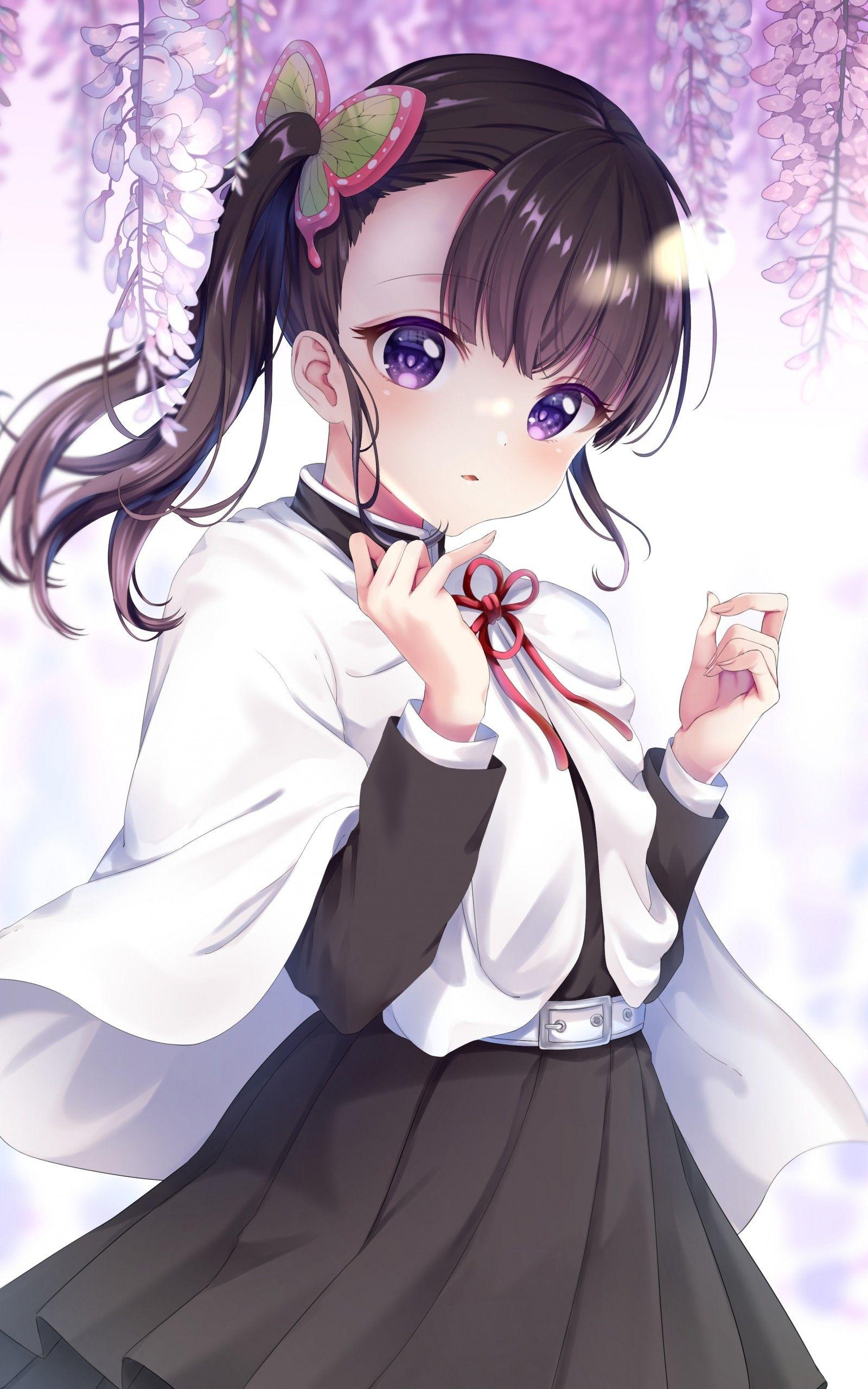 1600x2560 Download 1600x2560 Tsuyuri Kanao, Kimetso No Yaiba, Demon Slayer, Loli, Sakura Blossom, Brown Hair Wallpaper for Google Nexus 10