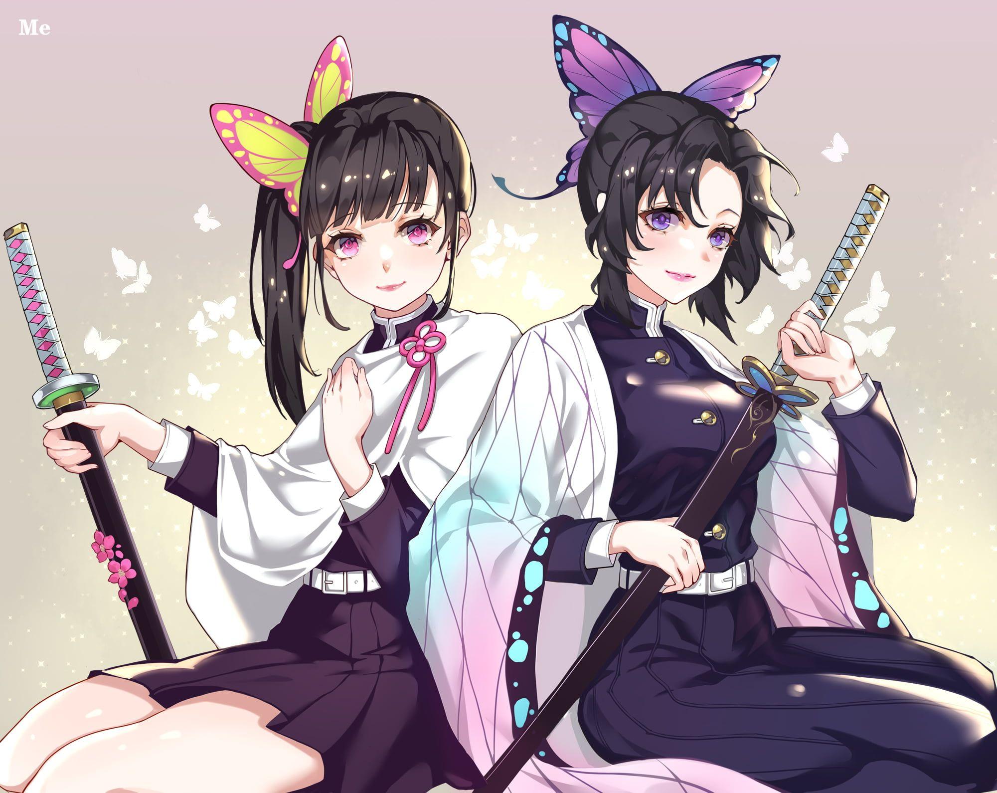 2000x1590 Anime Demon Slayer: Kimetsu no Yaiba Kanao Tsuyuri Shinobu Kochou P # wallpaper #hdwallpaper #desktop. Anime sisters, Anime demon, Anime