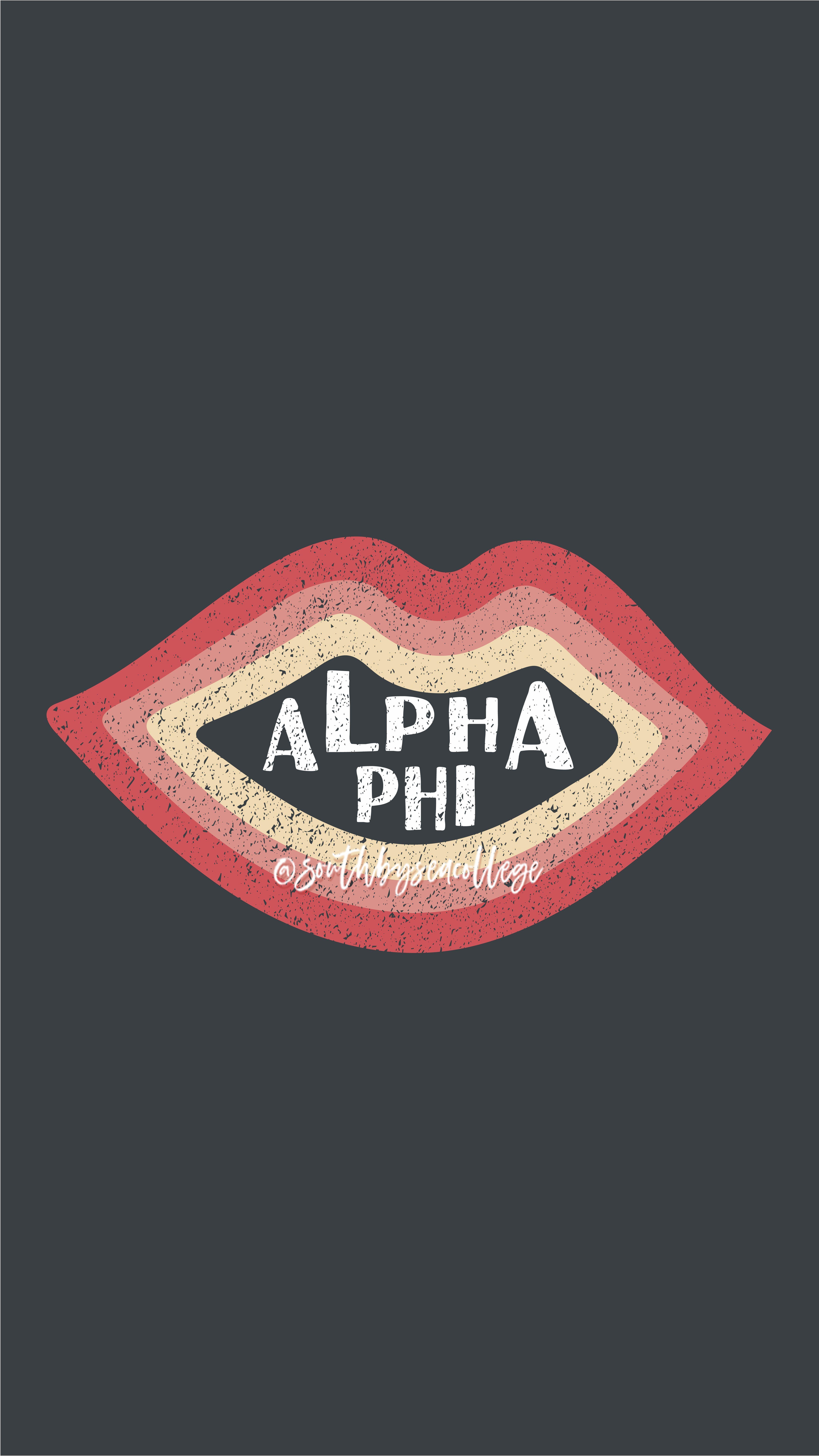 4501x8000 SOUTH BY SEA. ✰ Alpha Phi. A Phi. Lip Design. Retro Vintage. Sorority Graphics. Sorority Wallpaper. Alpha phi, Alpha phi sorority, Alpha