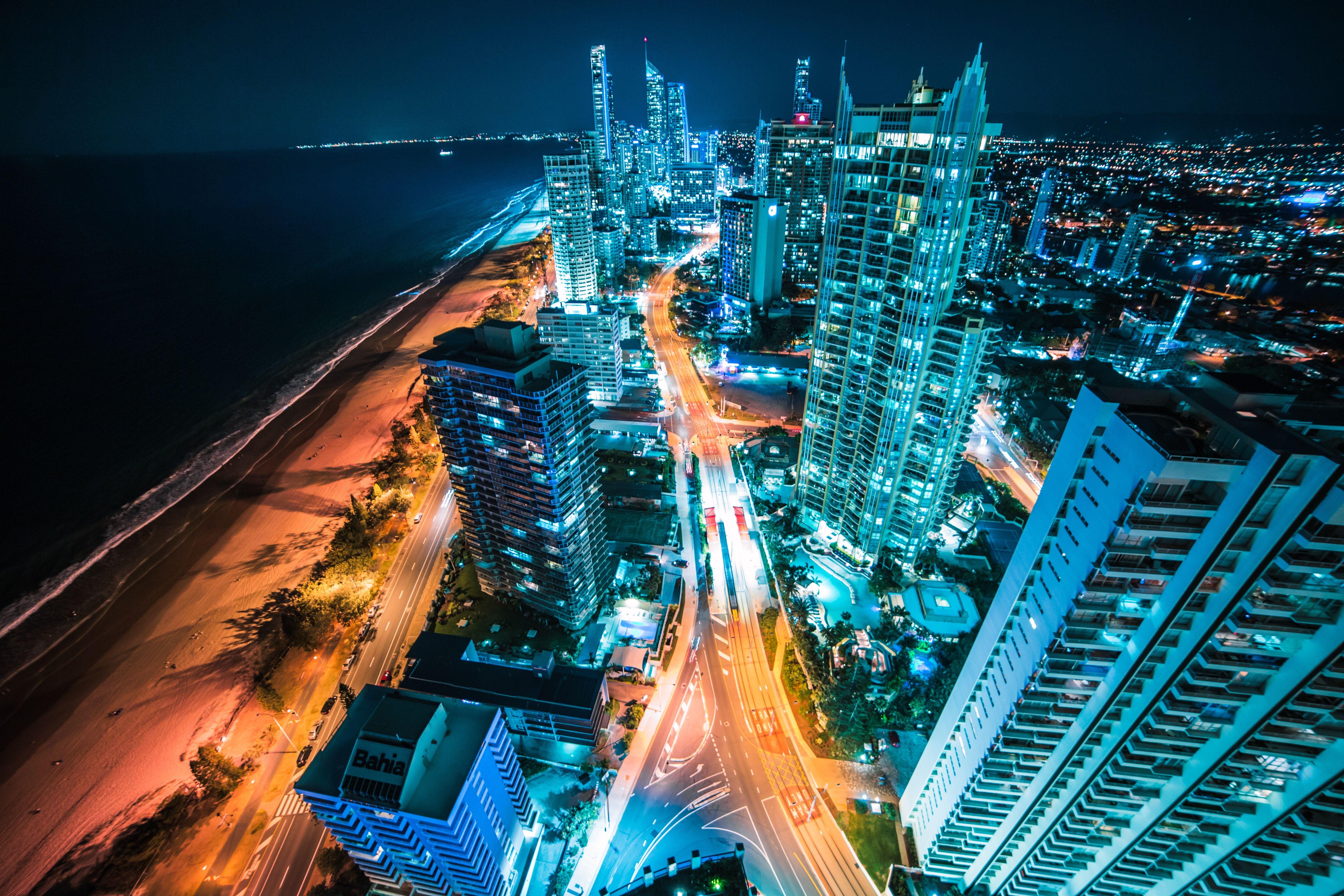 5472x3648 Australia Buildings Lights At Night 4k, HD World, 4k Wallpaper, Image, Background, Photo and Picture