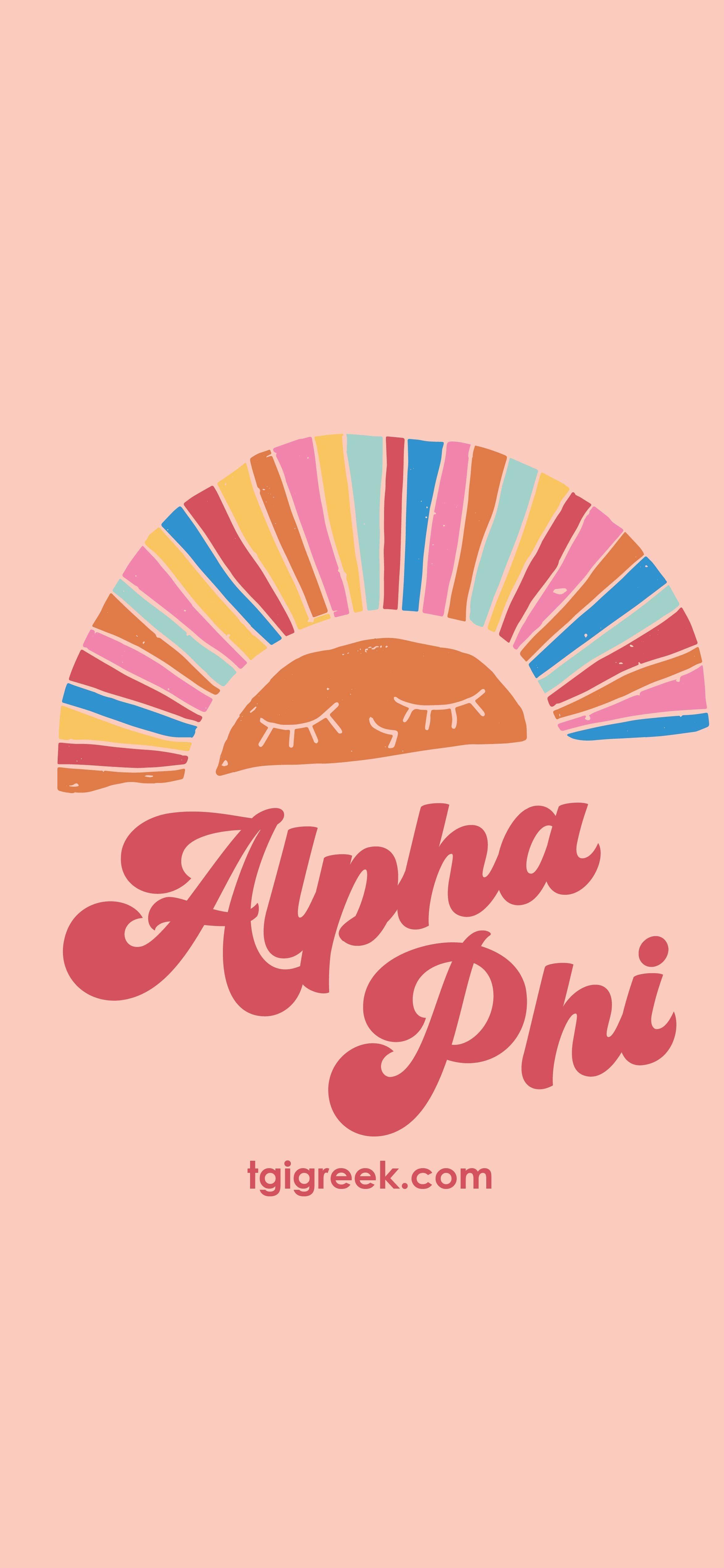 2345x5075 Alpha Phi TGI Greek Phone Background!. Rainbow, Retro Design, iPhone background, Phone Wallpaper, iP. Sorority designs, Sorority banner, Kappa alpha theta canvas