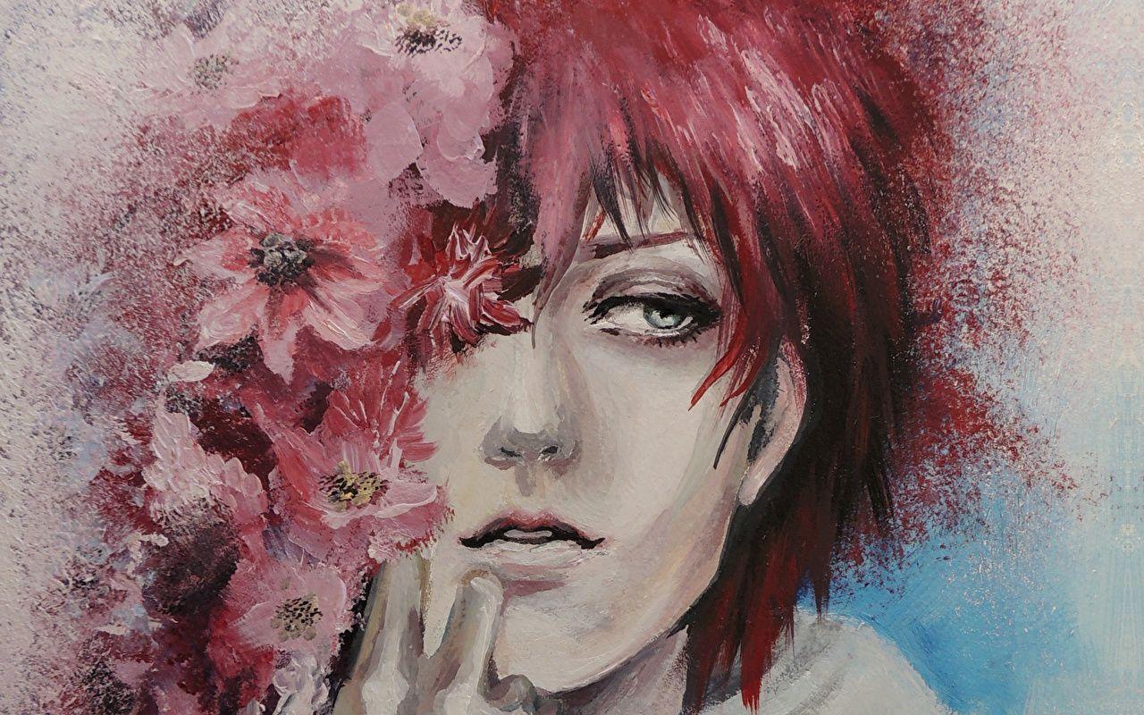 1280x800 Wallpaper Naruto Face Anime Staring Painting Art