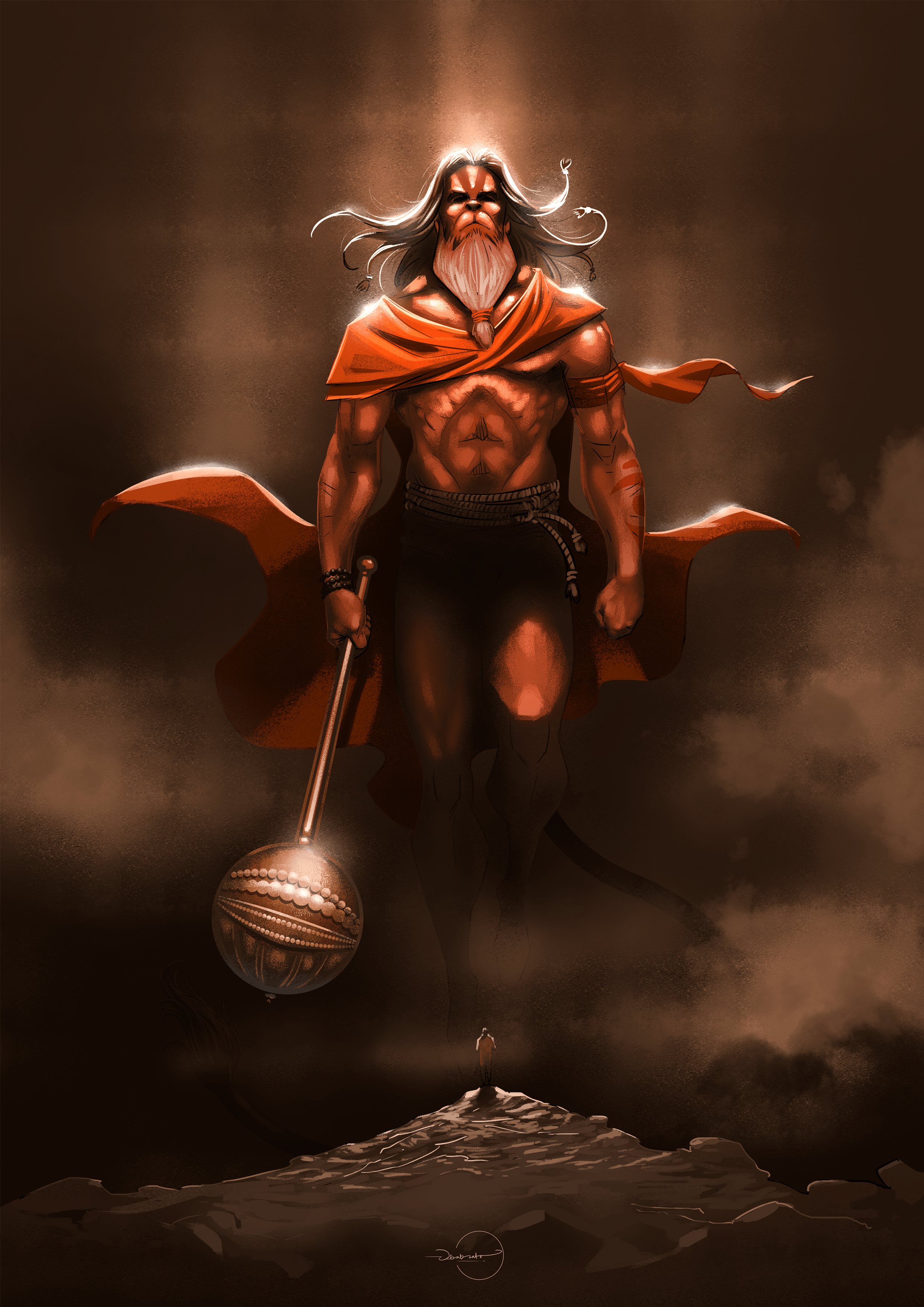 2480x3508 Hanuman Warrior Wallpaper