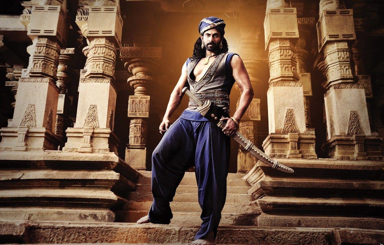 1332x850 Wallpaper cinema, sword, soldier, long hair, stone, barefoot, man, movie, film, palace, warrior, Indian, oriental, bollywood, earrings, temple image for desktop, section фильмы