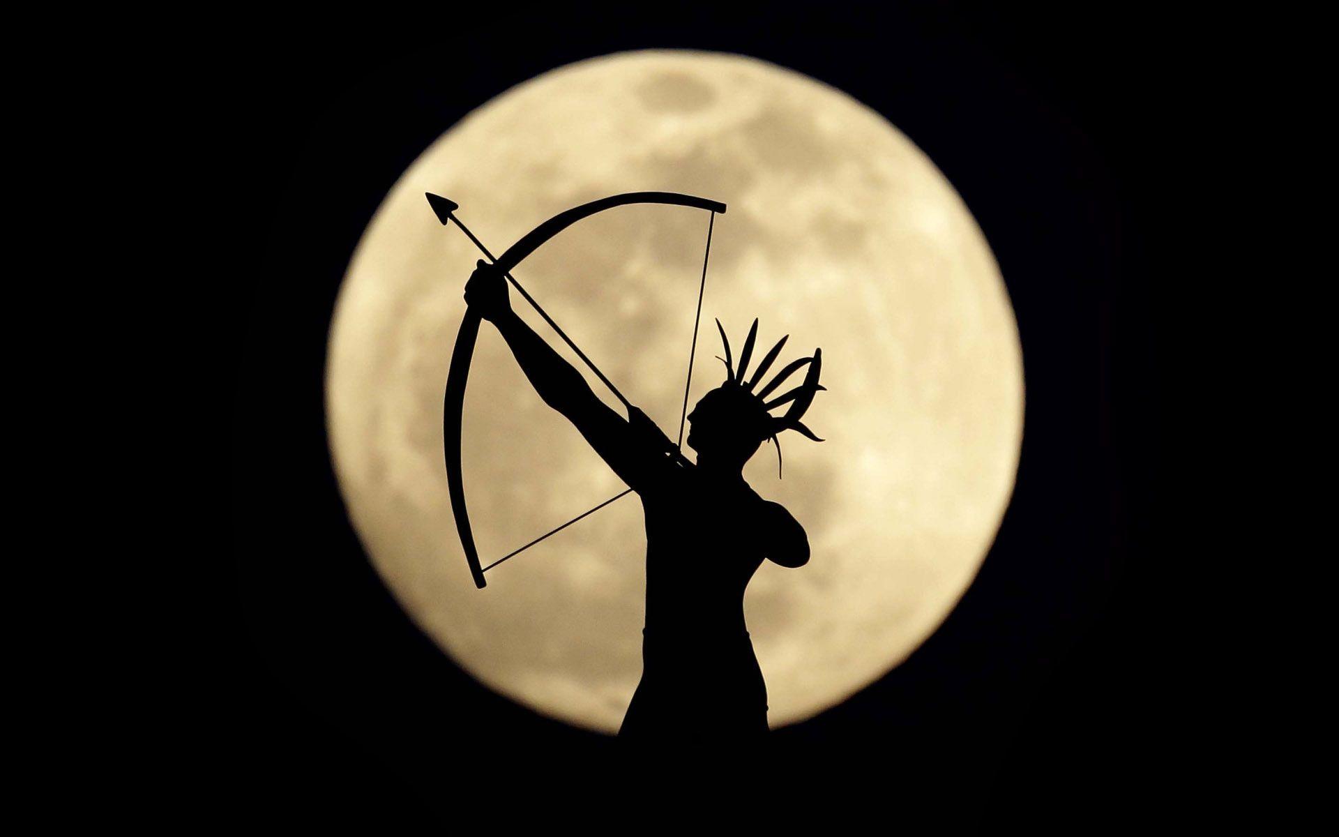 1920x1200 moon, Background, An, Indian, Archer, Silhouette, Warrior Wallpaper HD / Desktop and Mobile Background