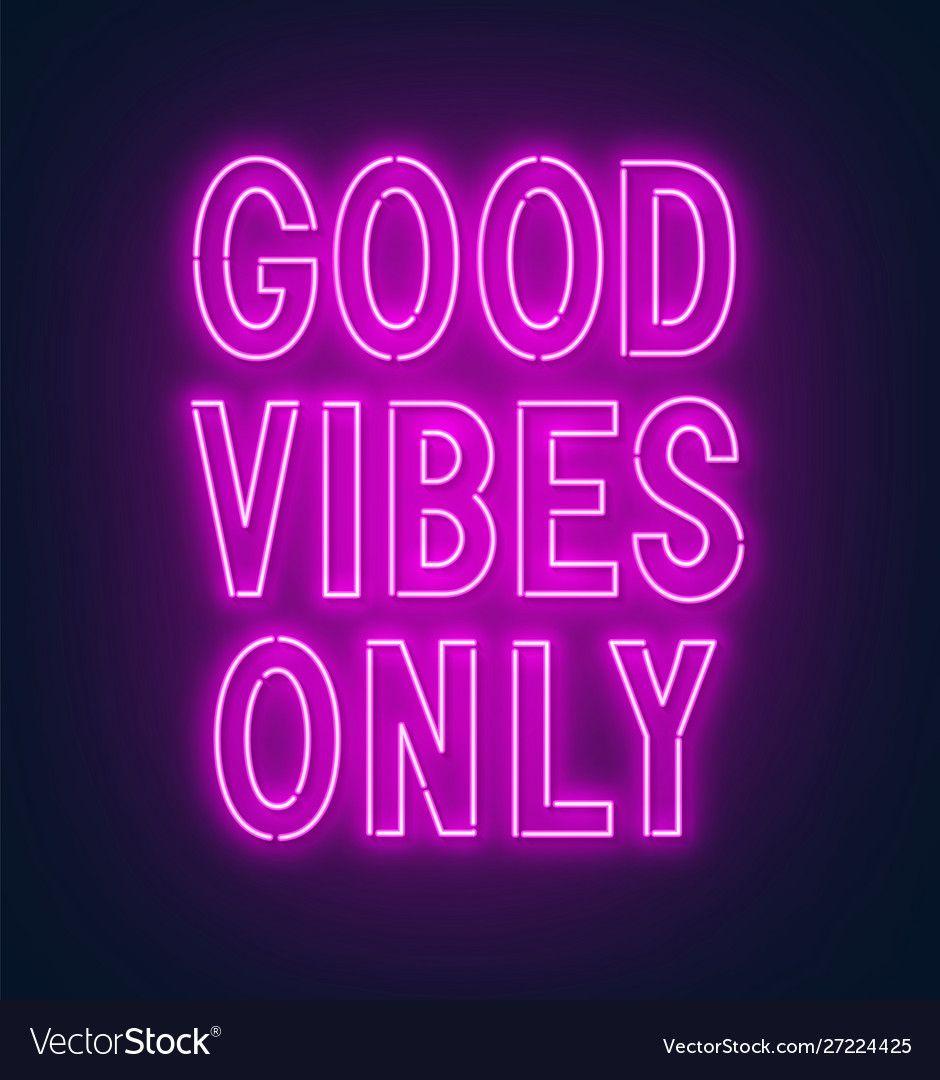 940x1080 Purple Good Vibes Only Neon Sign